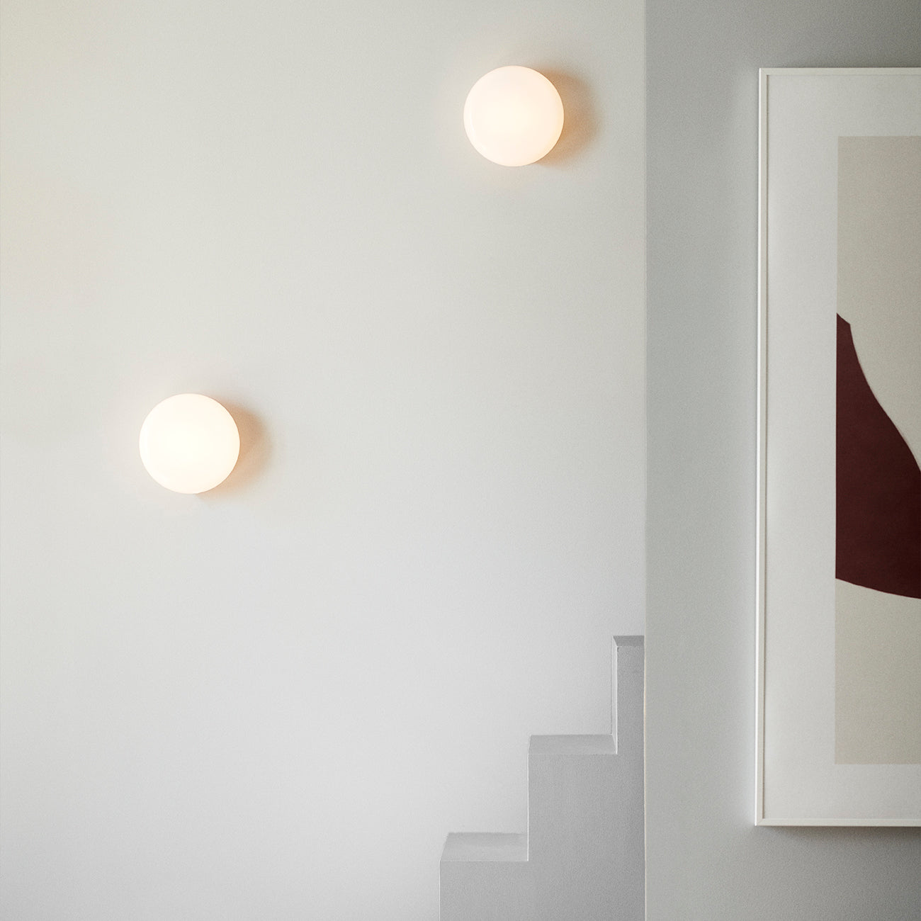Opa wall lamp opal glass / black