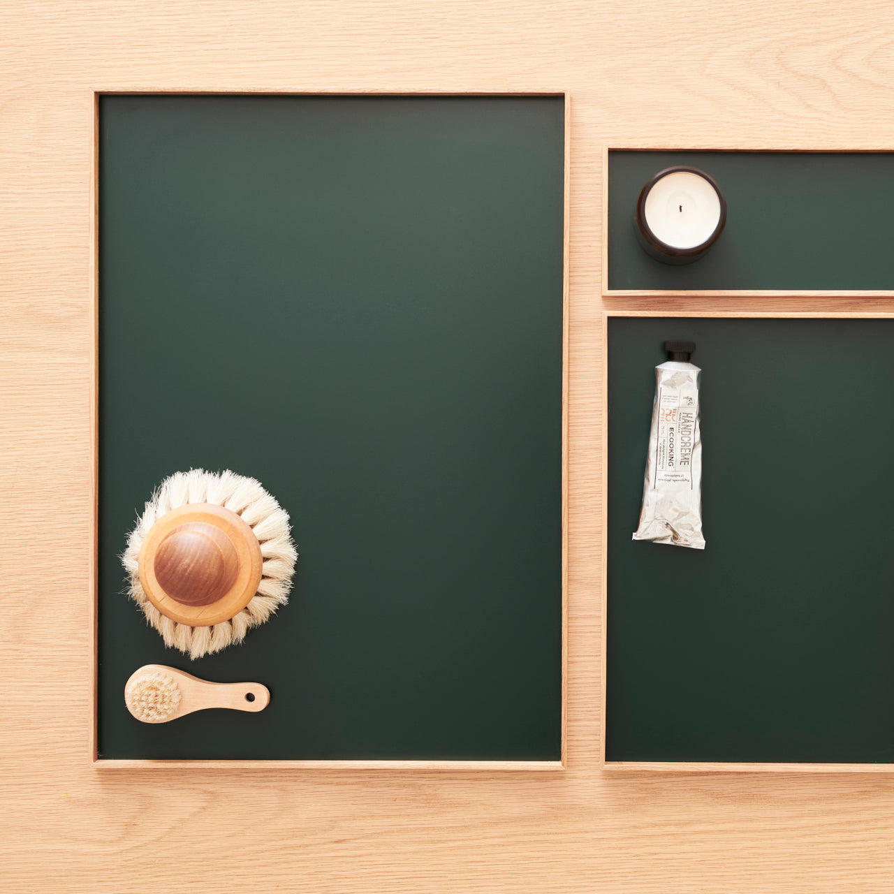 Frame tray large oak/ green