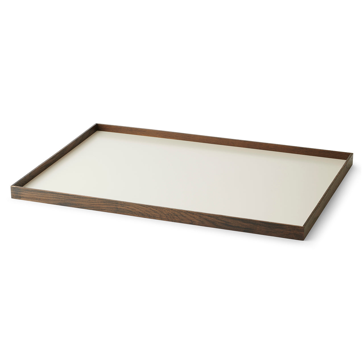 Frame tray large smoked oak/ beige