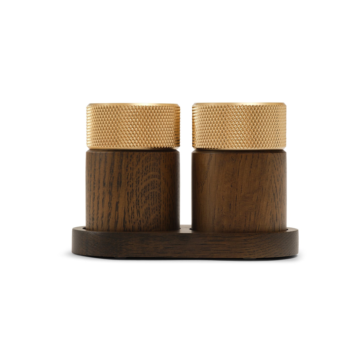 Sina salt and pepper mill dark oak/ brass