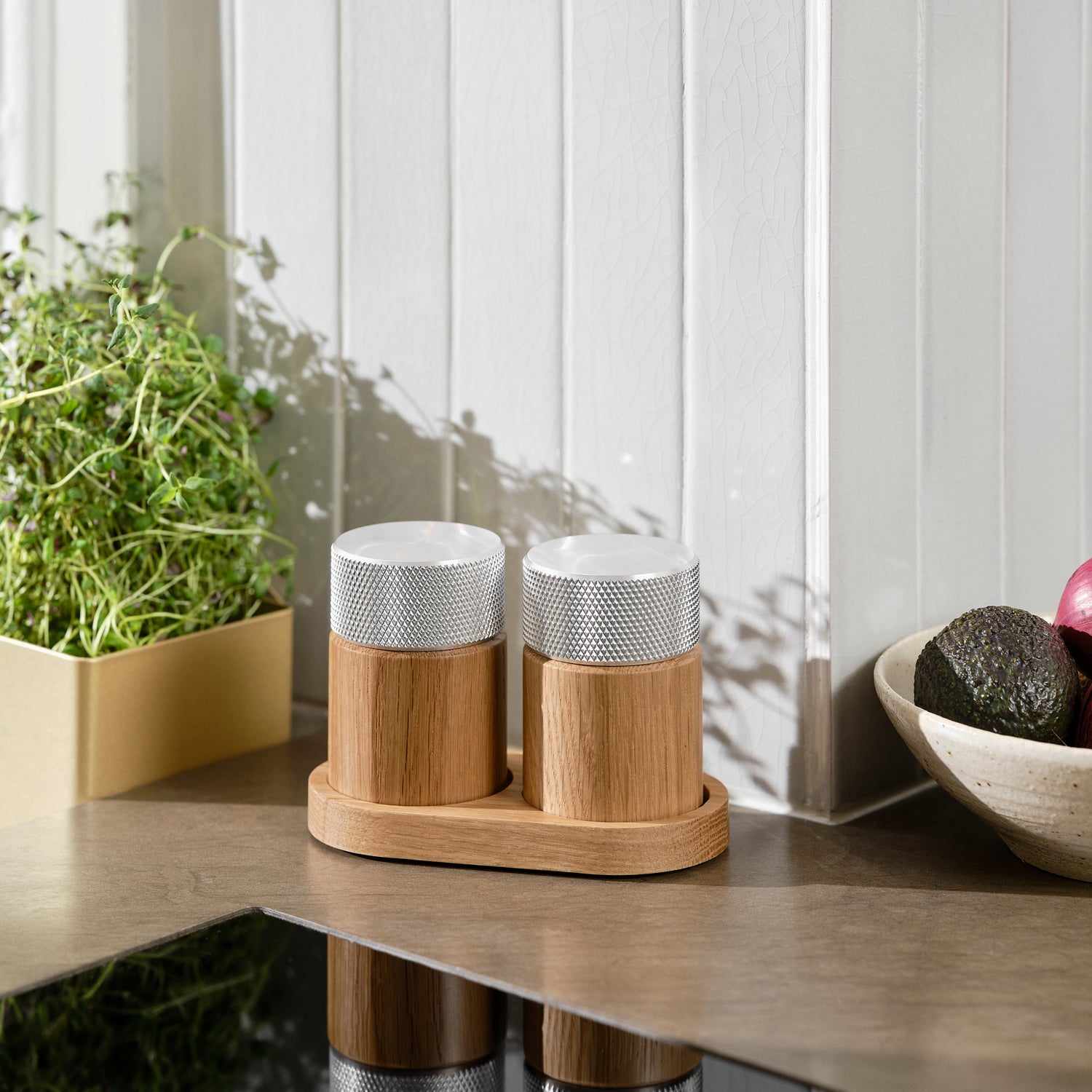 Sina salt and pepper mill oak/steel