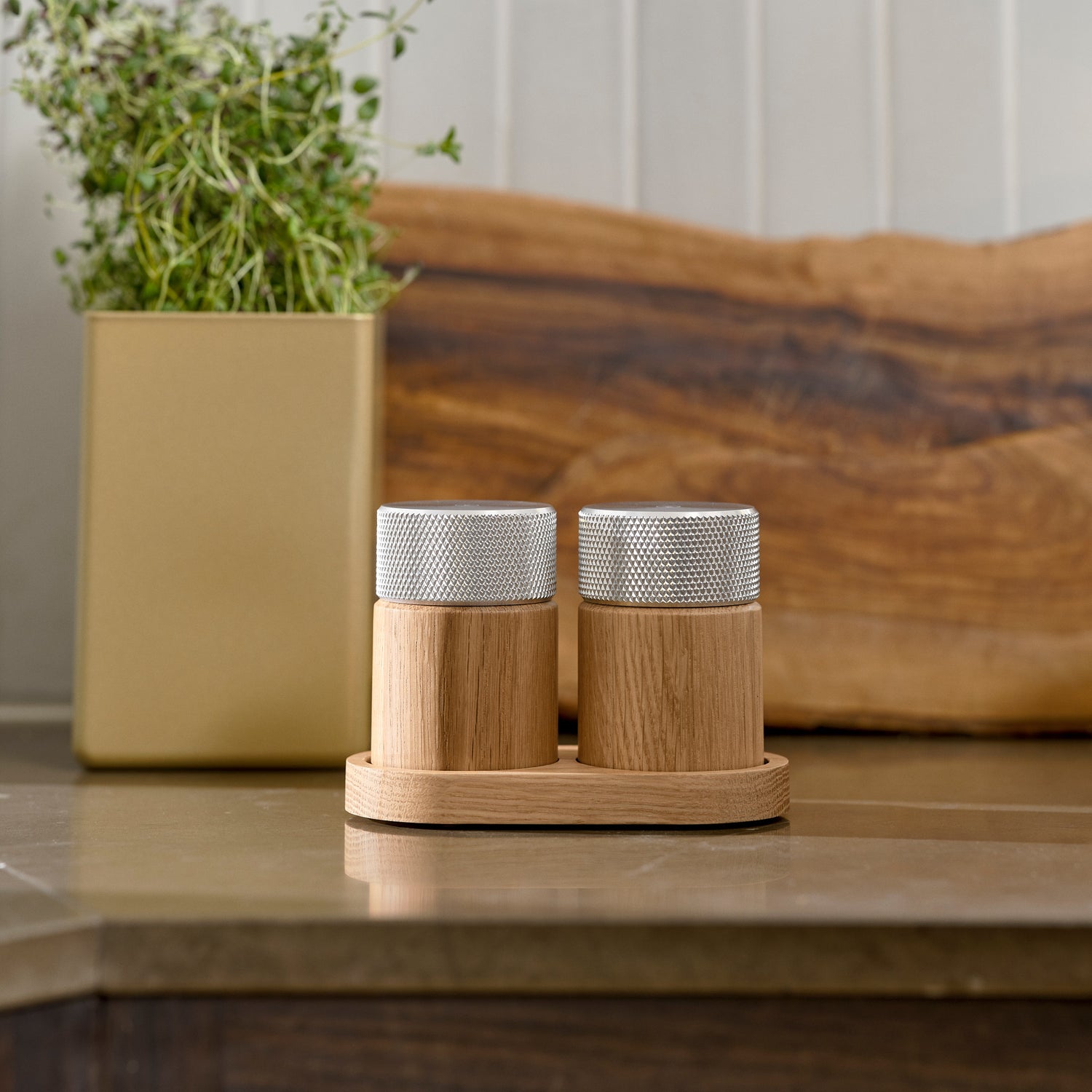 Sina salt and pepper mill oak/steel
