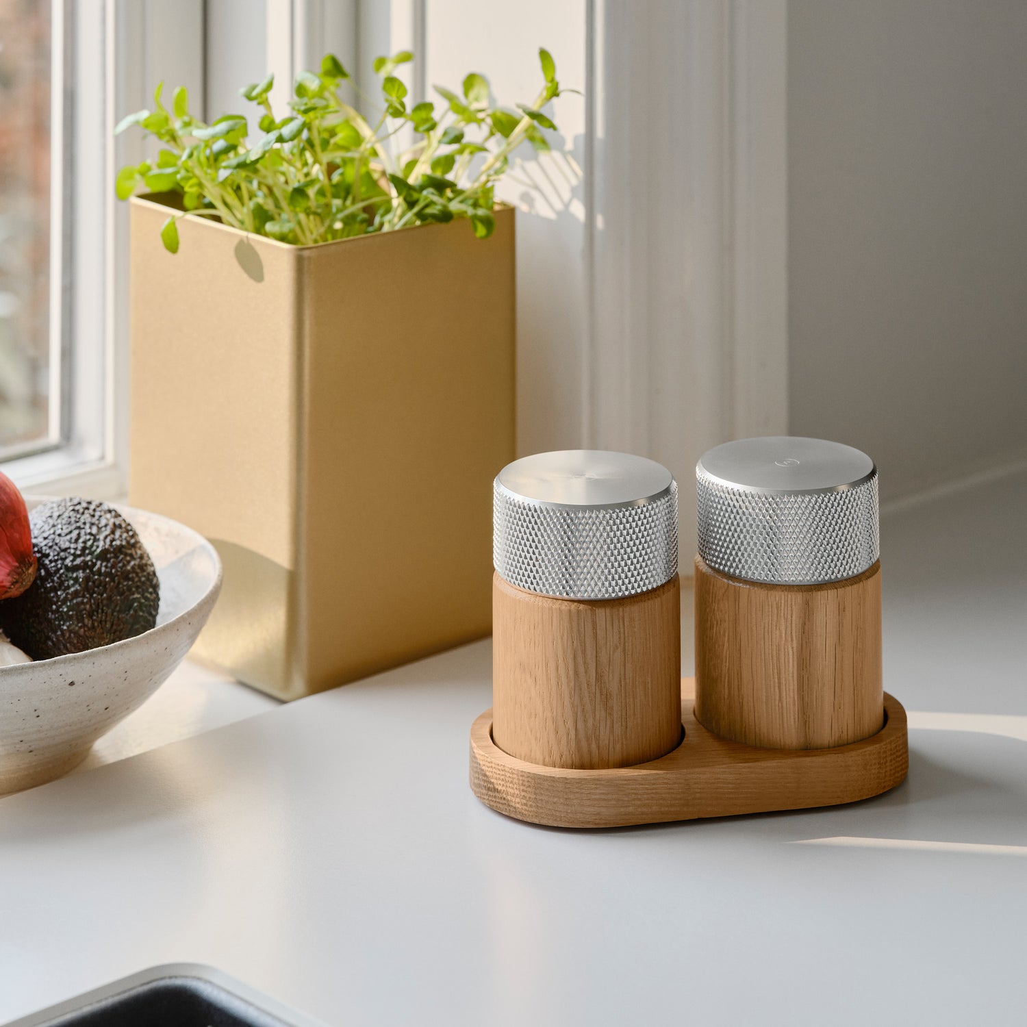 Sina salt and pepper mill oak/steel