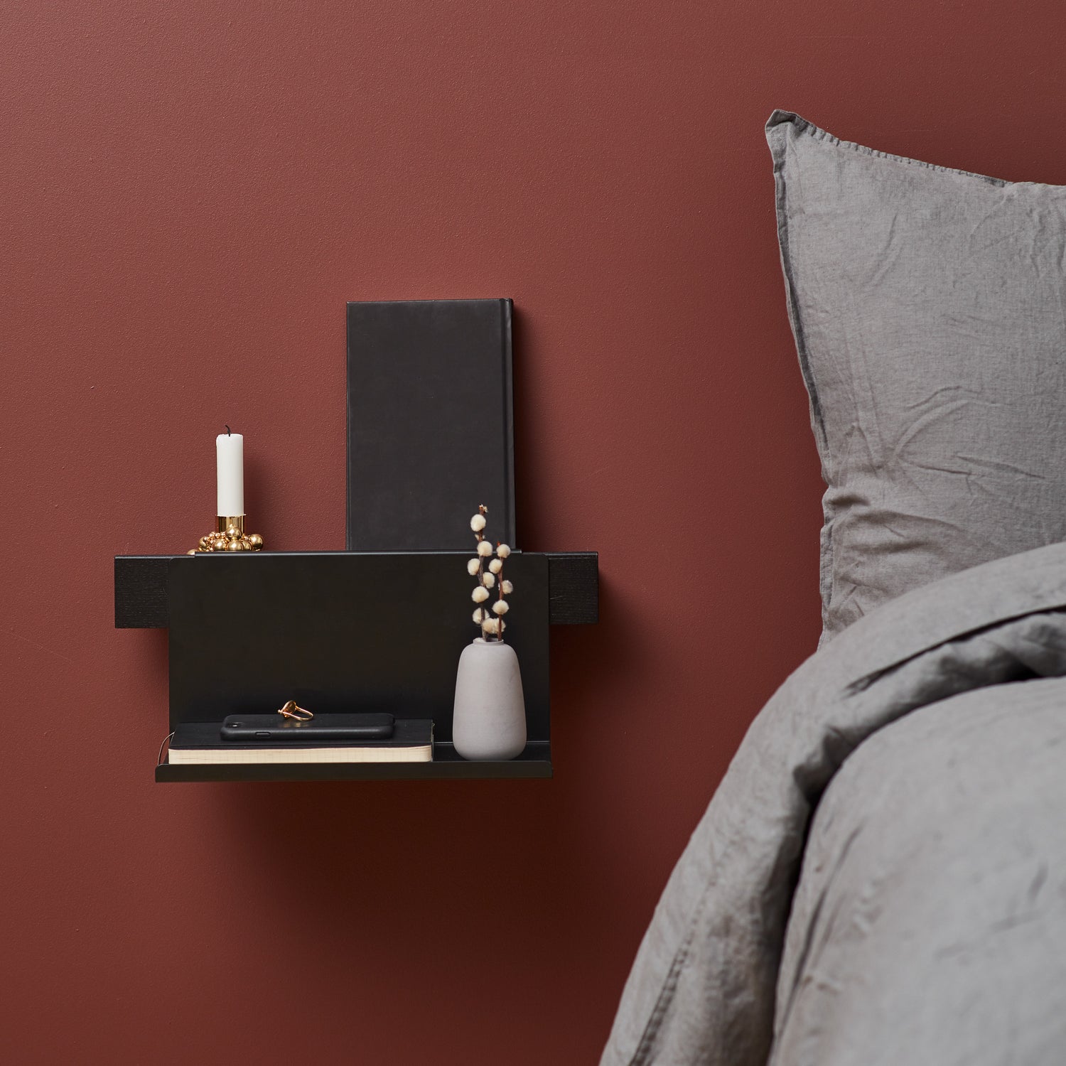 Flex magnetic shelf 40 black oak/ black