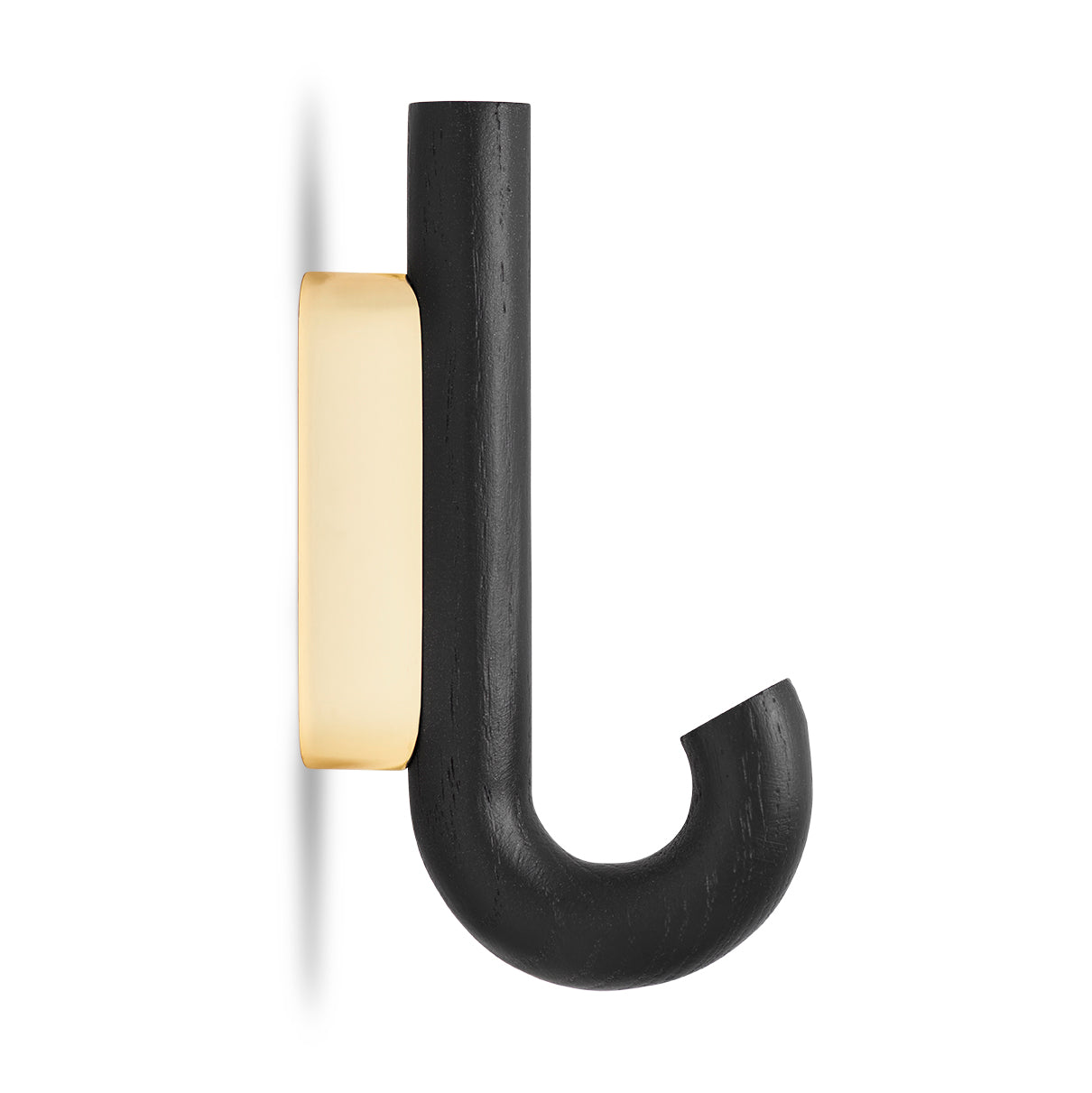 Hook mini black oak/ brass