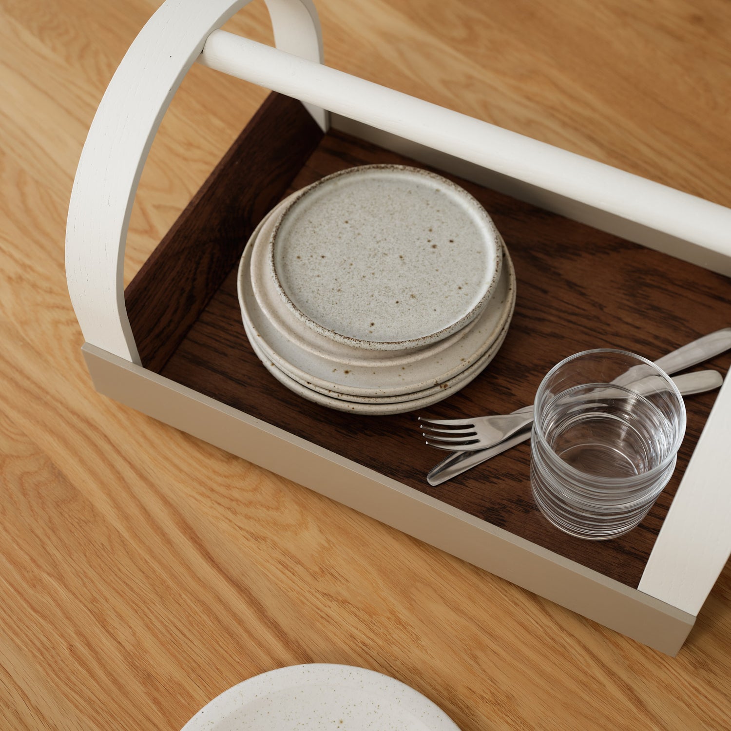 KYDO tray Dark Oak Beige White