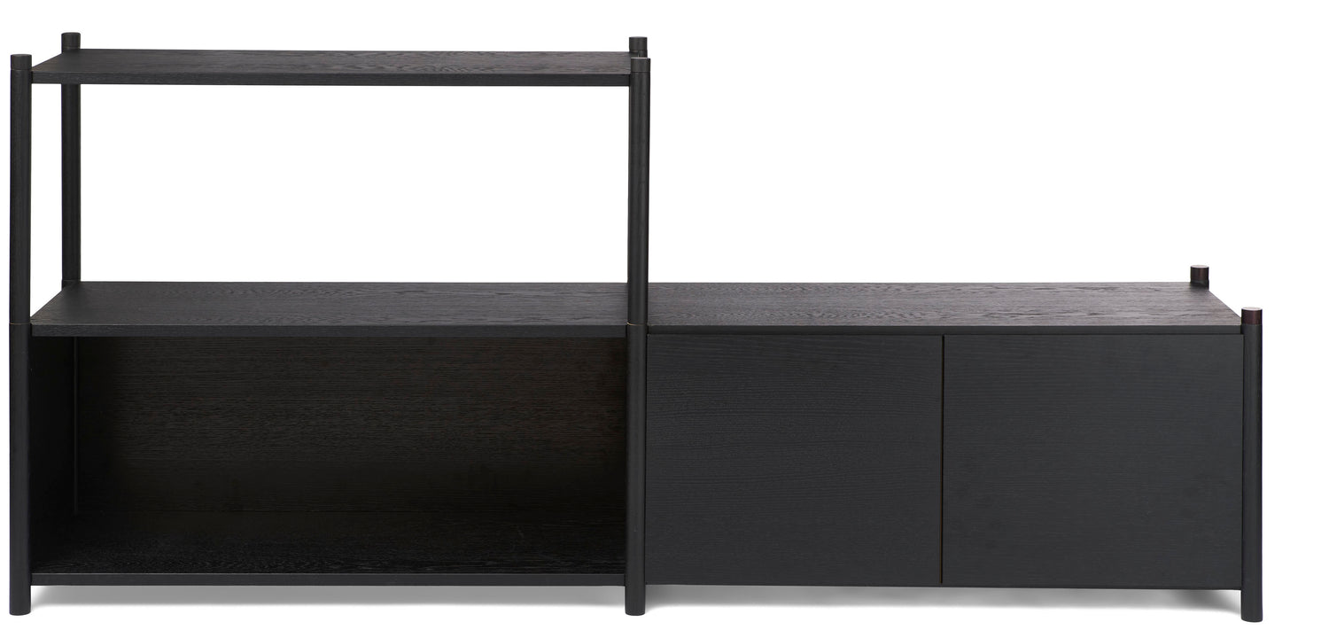 Sceene bookcase D black oak