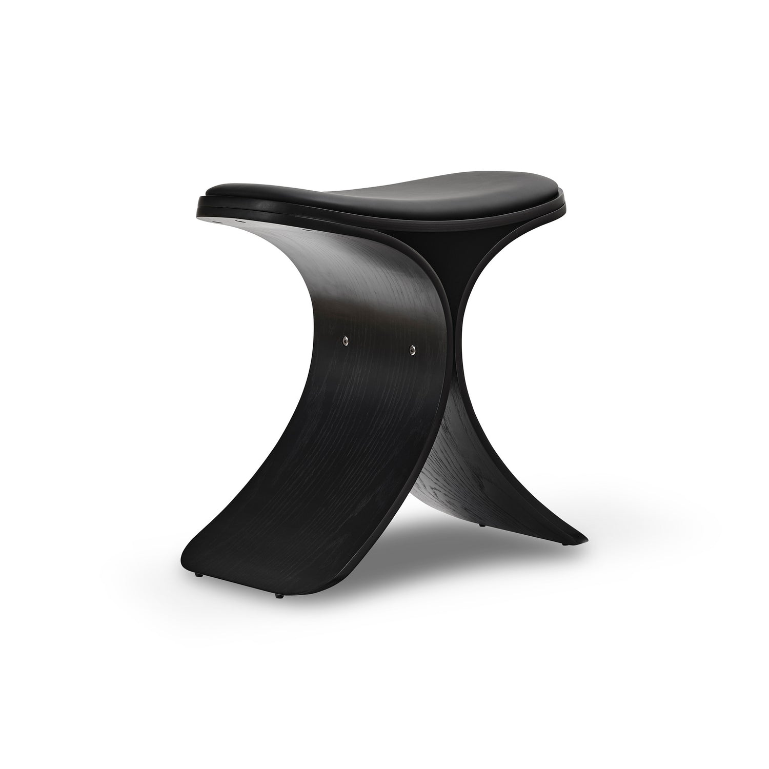 Luno stool black oak/ black leather