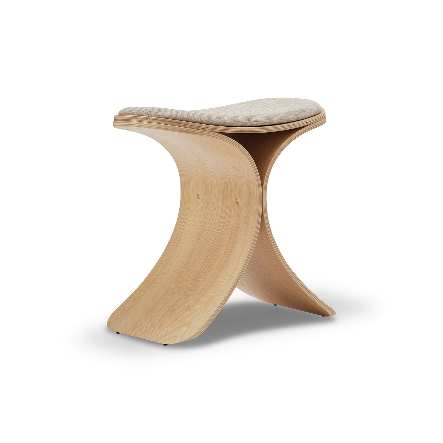 Luno stool oak/ beige textile