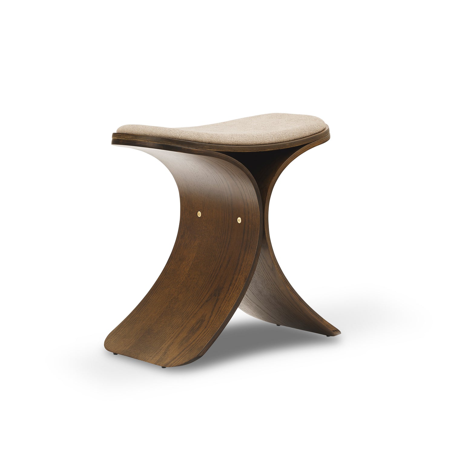 Luno stool dark oak/ dark beige textile