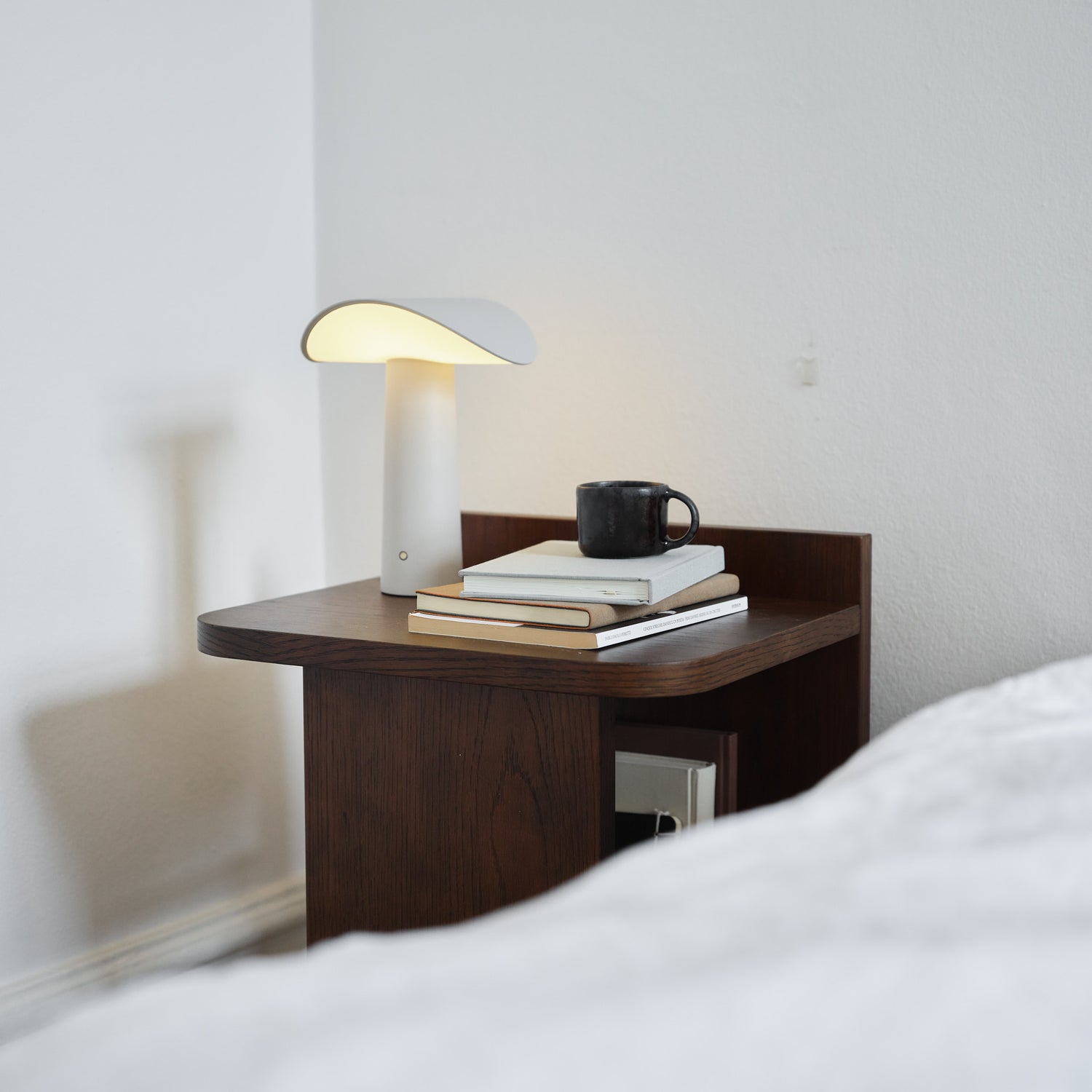 Lium portable table lamp warm grey