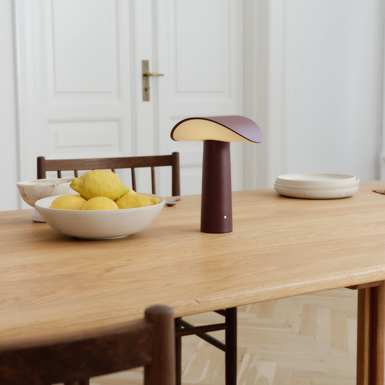 Lium portable table lamp burgundy