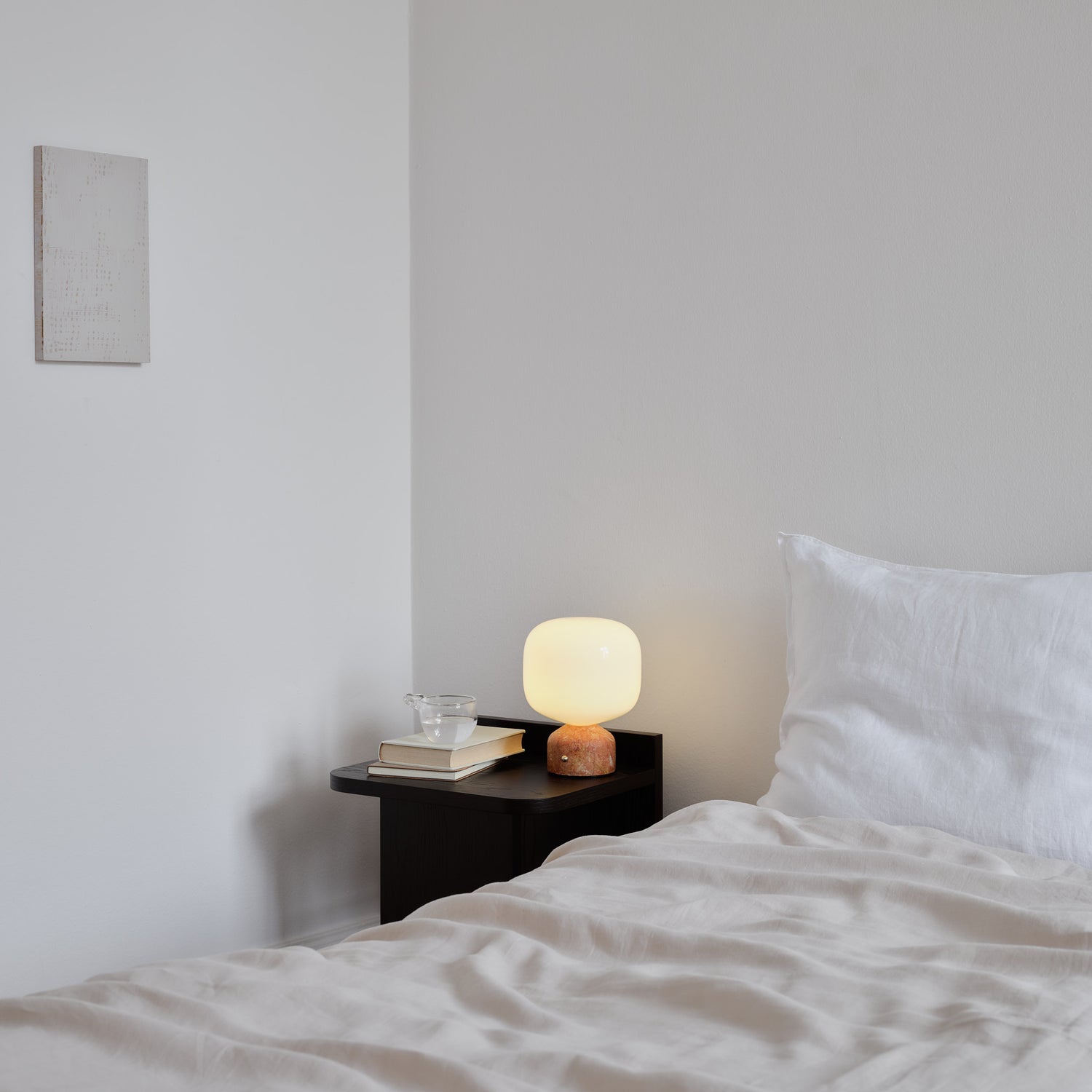 Meemo portable table lamp amber red marble