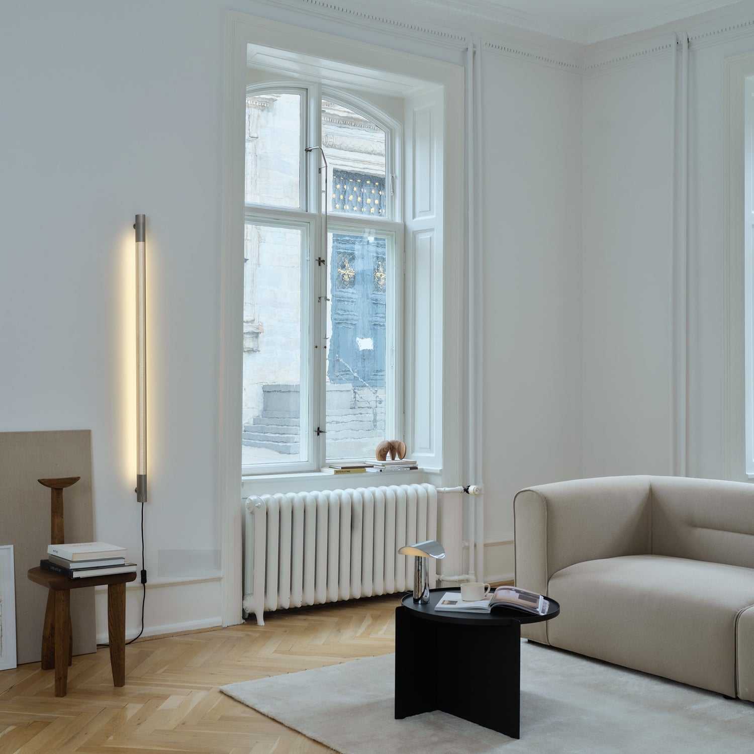 Radent wall lamp long steel