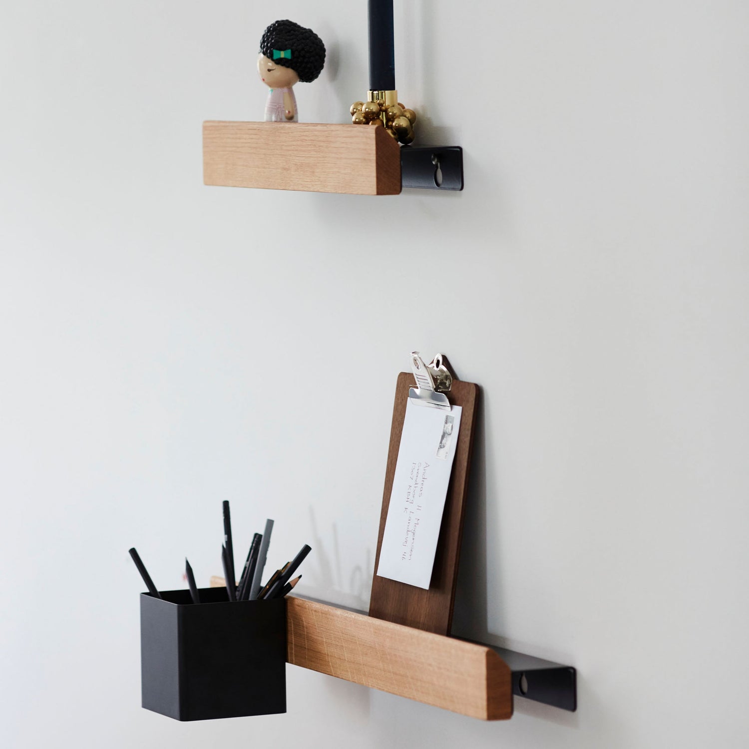 Flex magnetic shelf 40 oak/ black