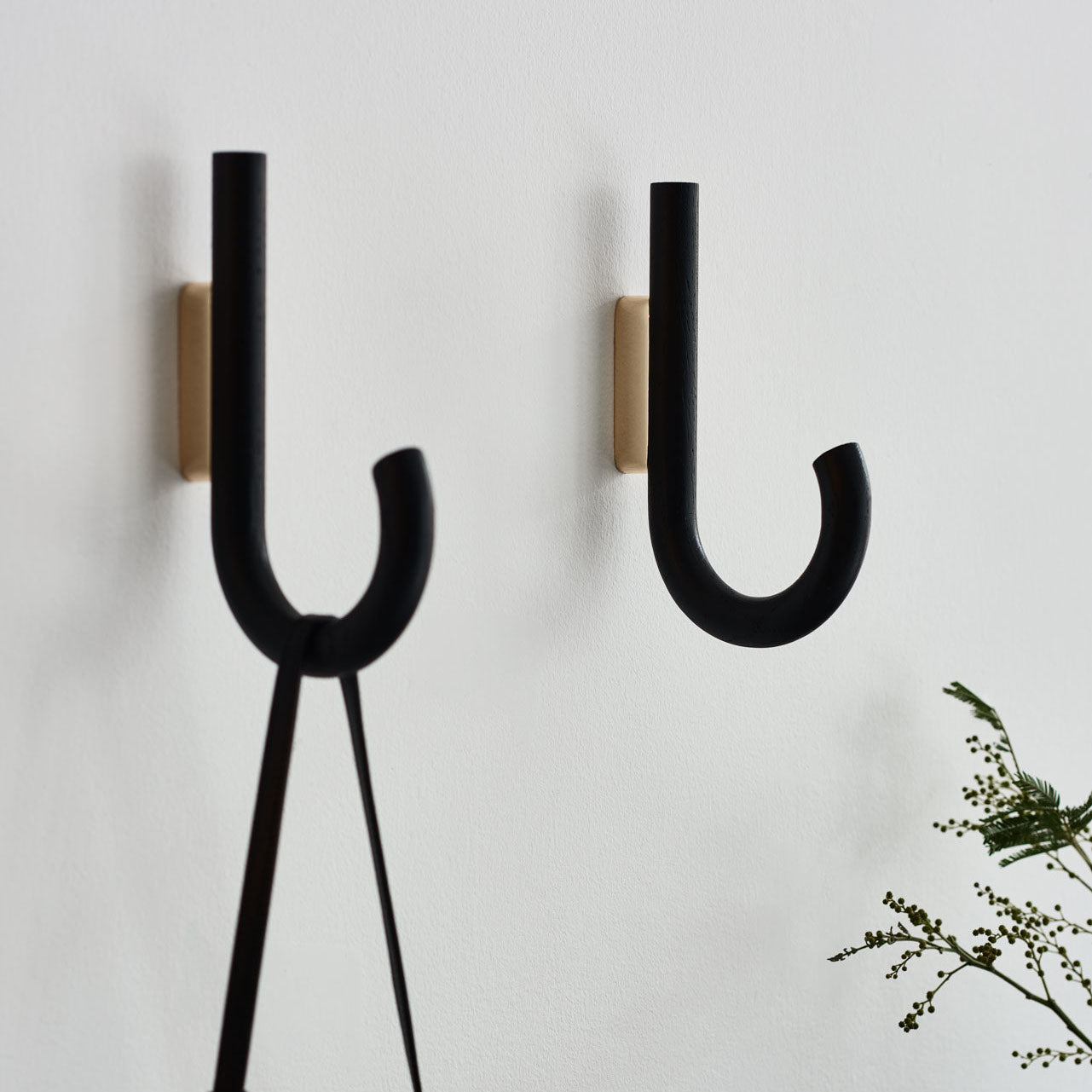 Hook black oak/ brass