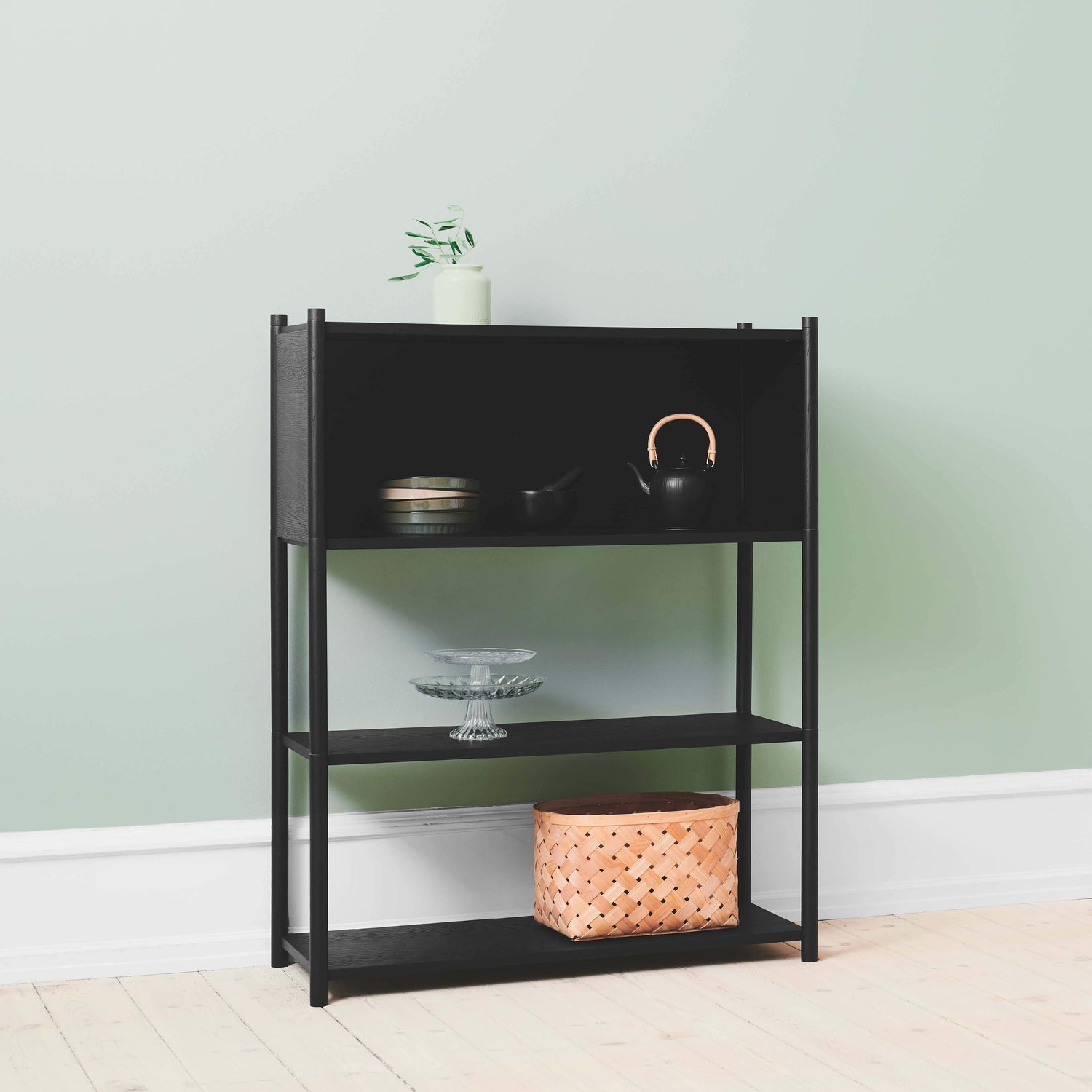 Sceene bookcase B black oak