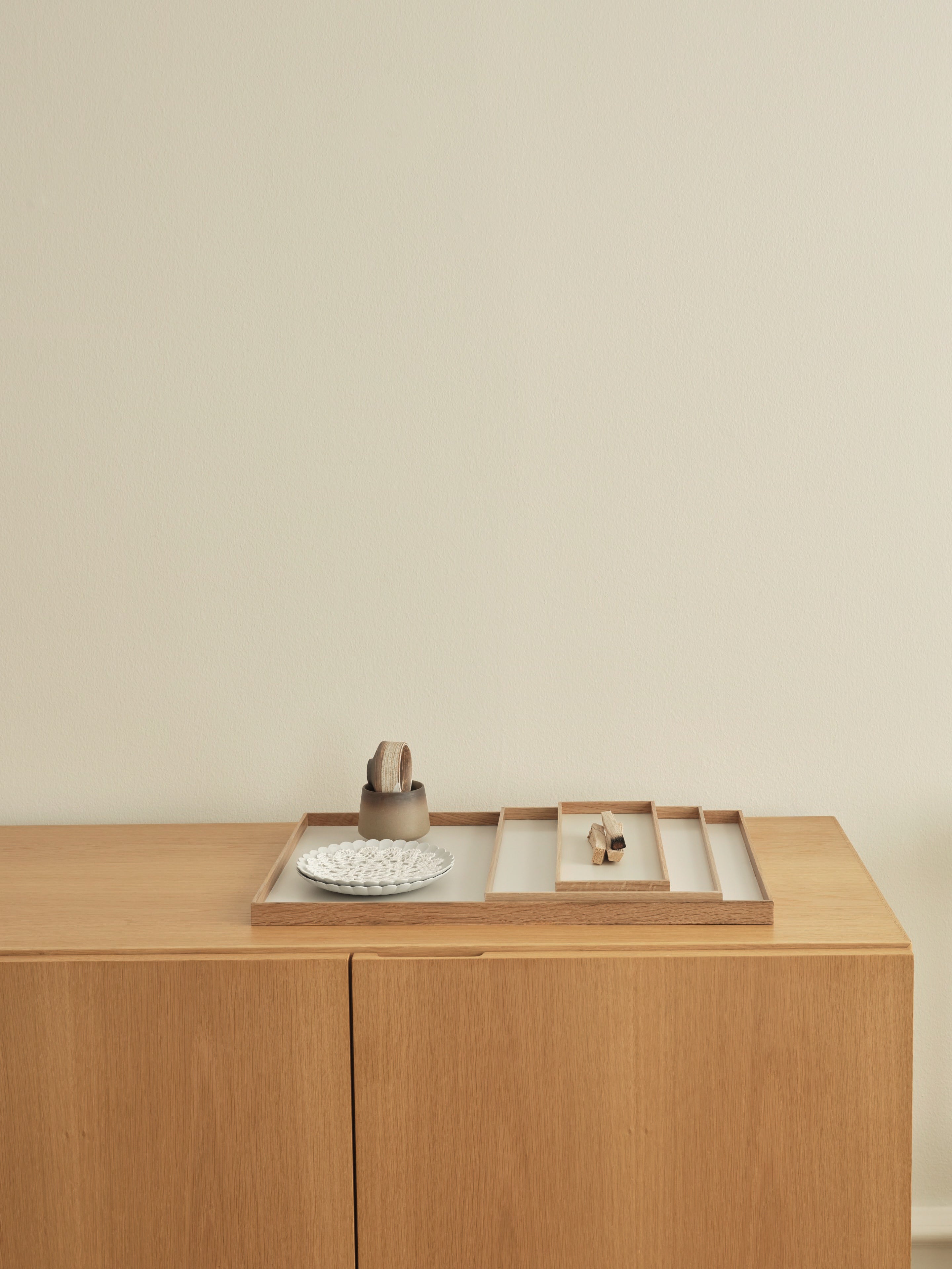 Frame tray large oak/ beige