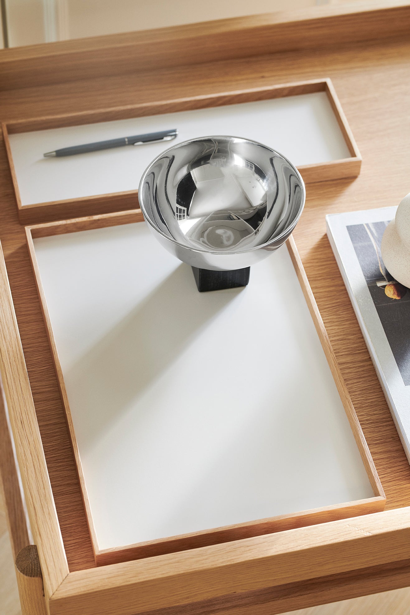 Frame tray small oak/ beige