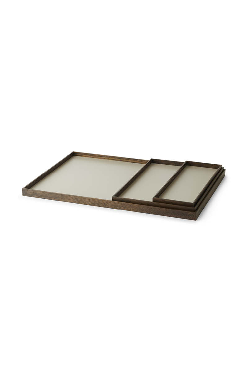 Frame tray small smoked oak/ grey