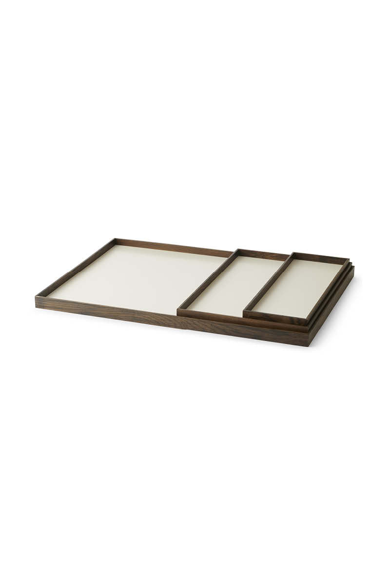 Frame tray small smoked oak/ beige