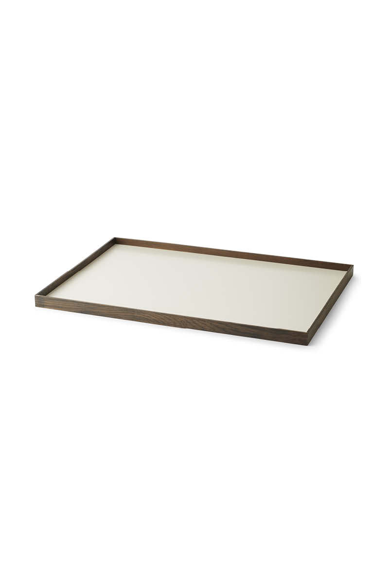 Frame tray large smoked oak/ beige
