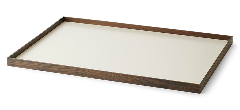 Frame tray large smoked oak/ beige