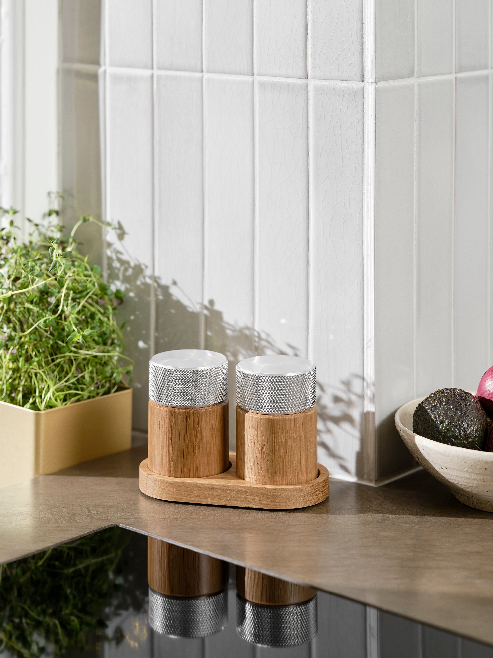 Sina salt and pepper mill oak/steel