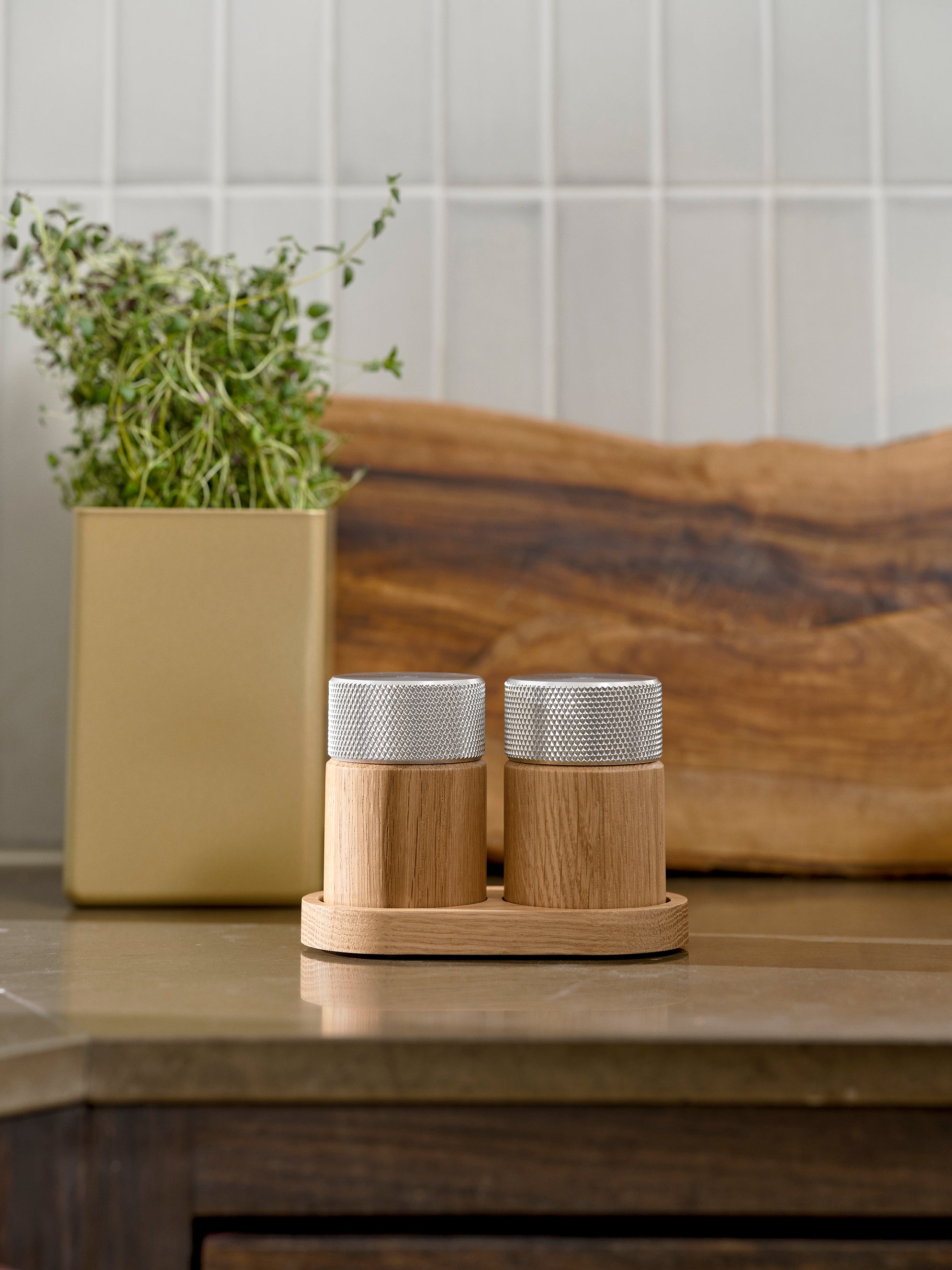 Sina salt and pepper mill oak/steel