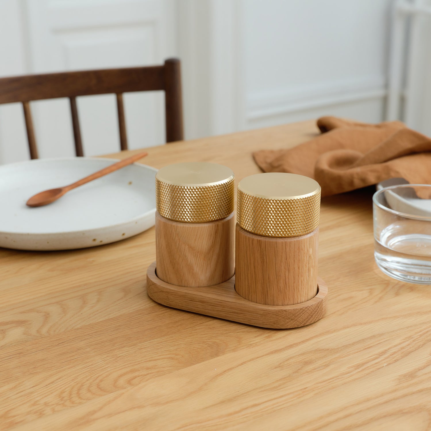 Sina Salt and Pepper Mill oak/ brass