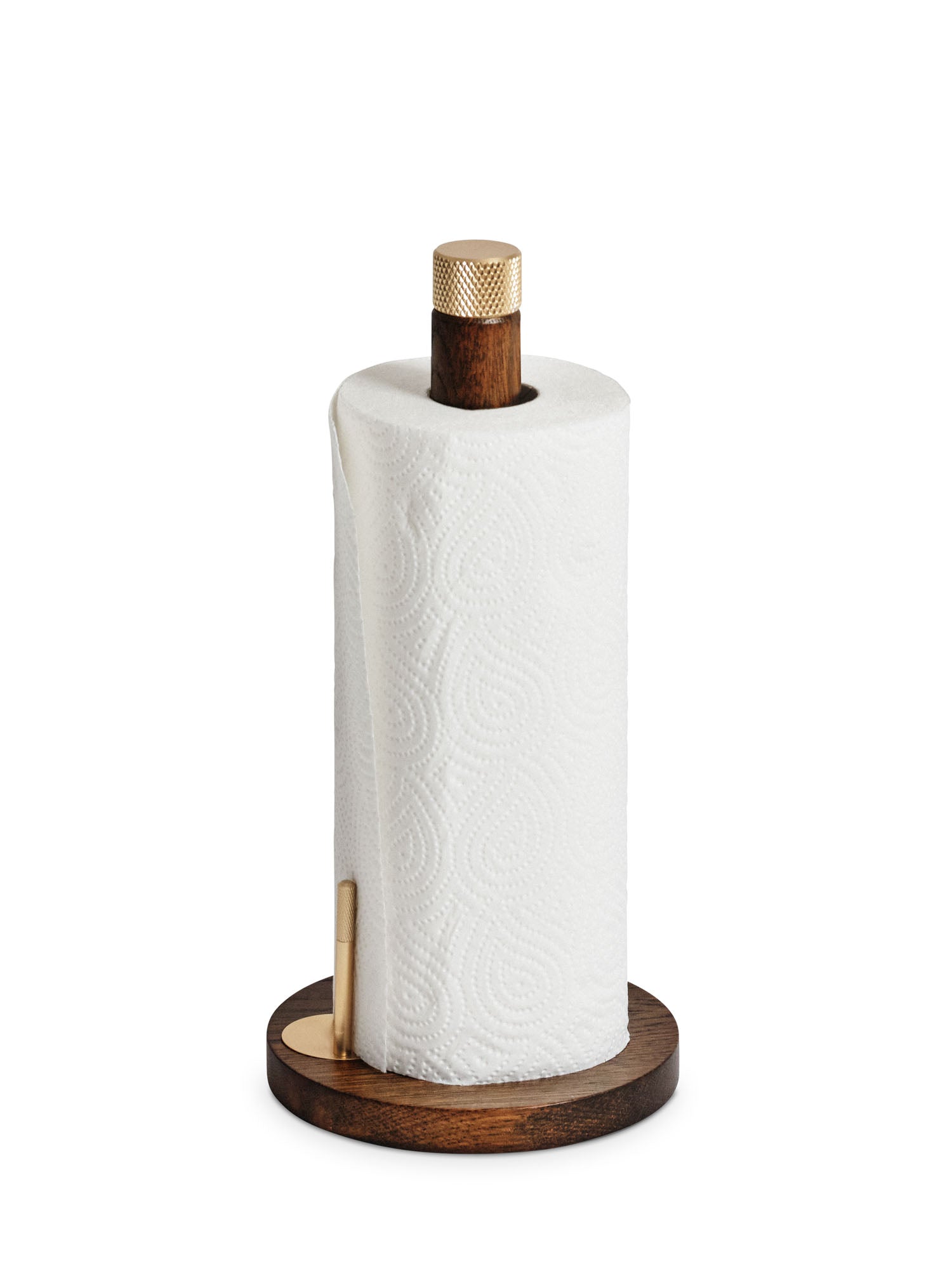 Sina kitchen roll holder dark oak/ brass