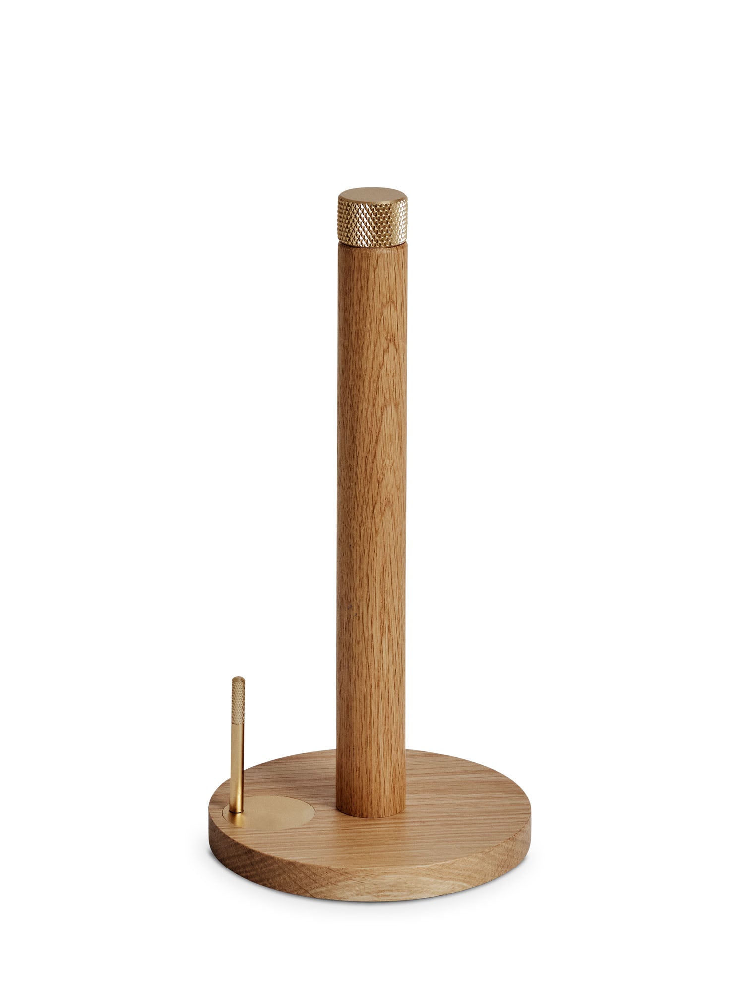 Sina kitchen roll holder oak/ brass