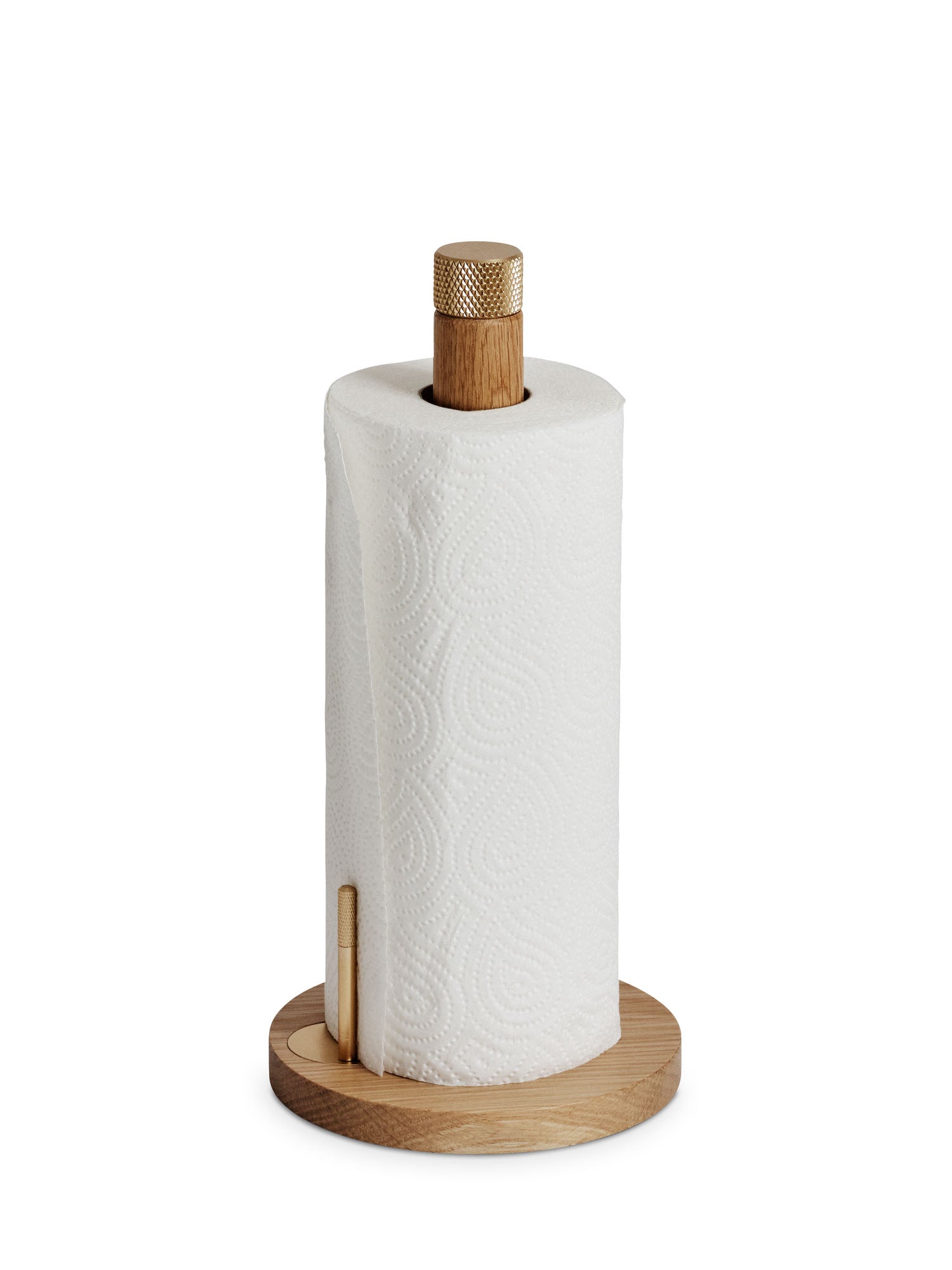 Sina kitchen roll holder oak/ brass