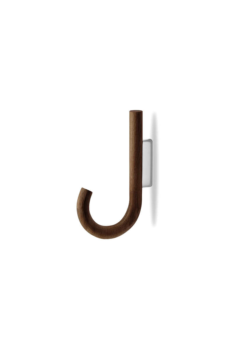 Hook walnut/ chrome