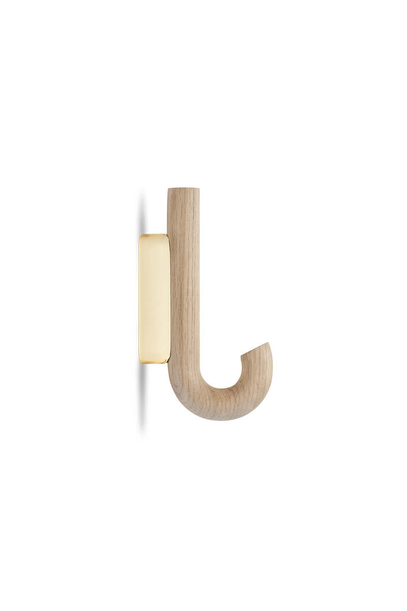 Hook mini oak/ brass