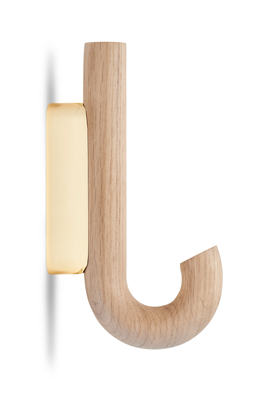 Hook mini oak/ brass