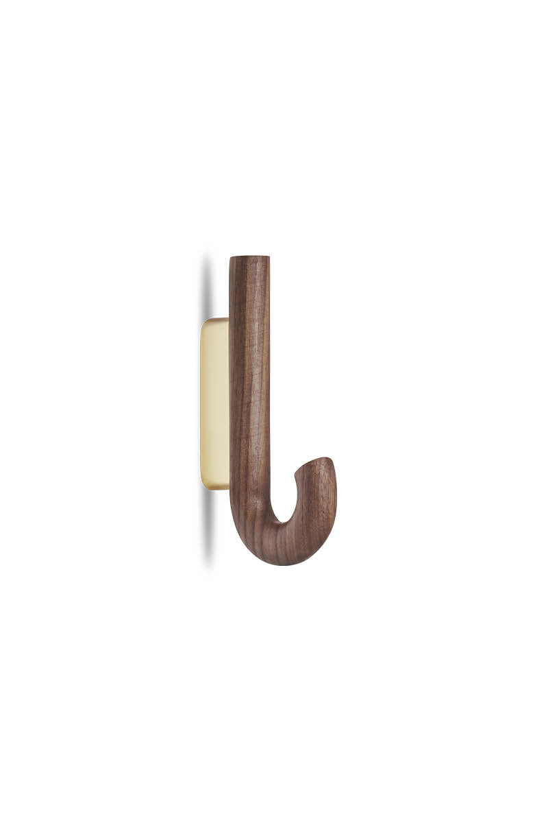 Hook mini walnut/ brass