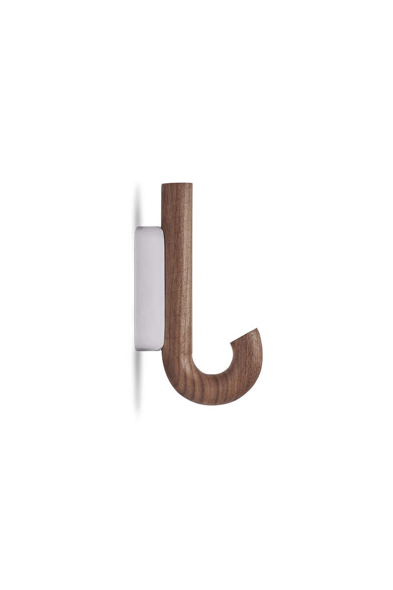 Hook mini walnut/ chrome
