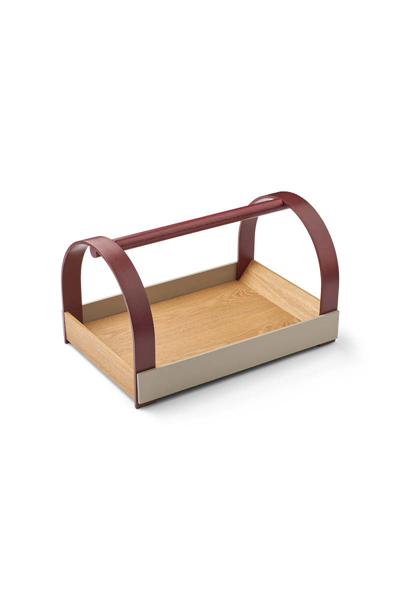 Kydo tray oak grey burgundy