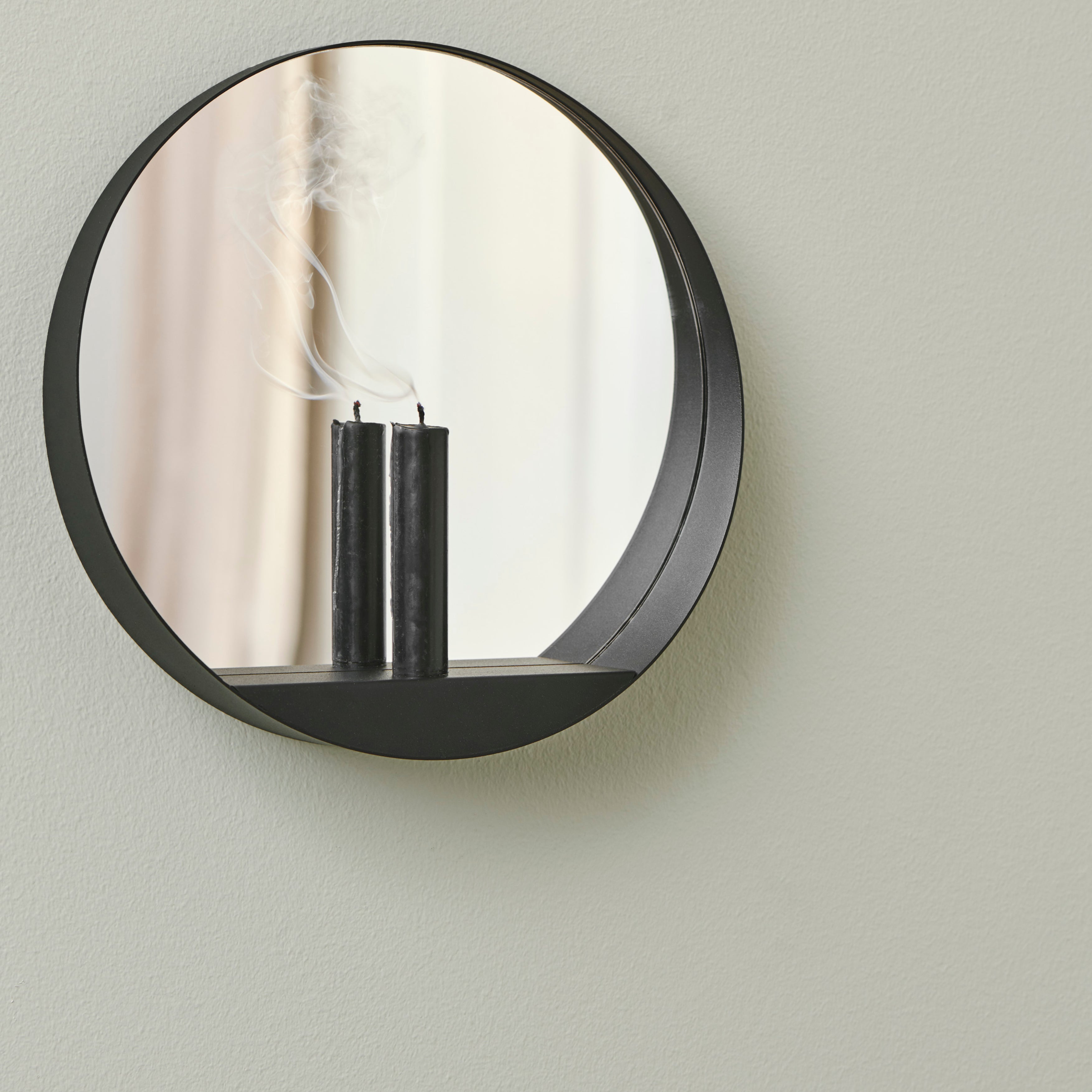 Gejst - Wall Glim Candle Mirror Ø 28 cm, Black
