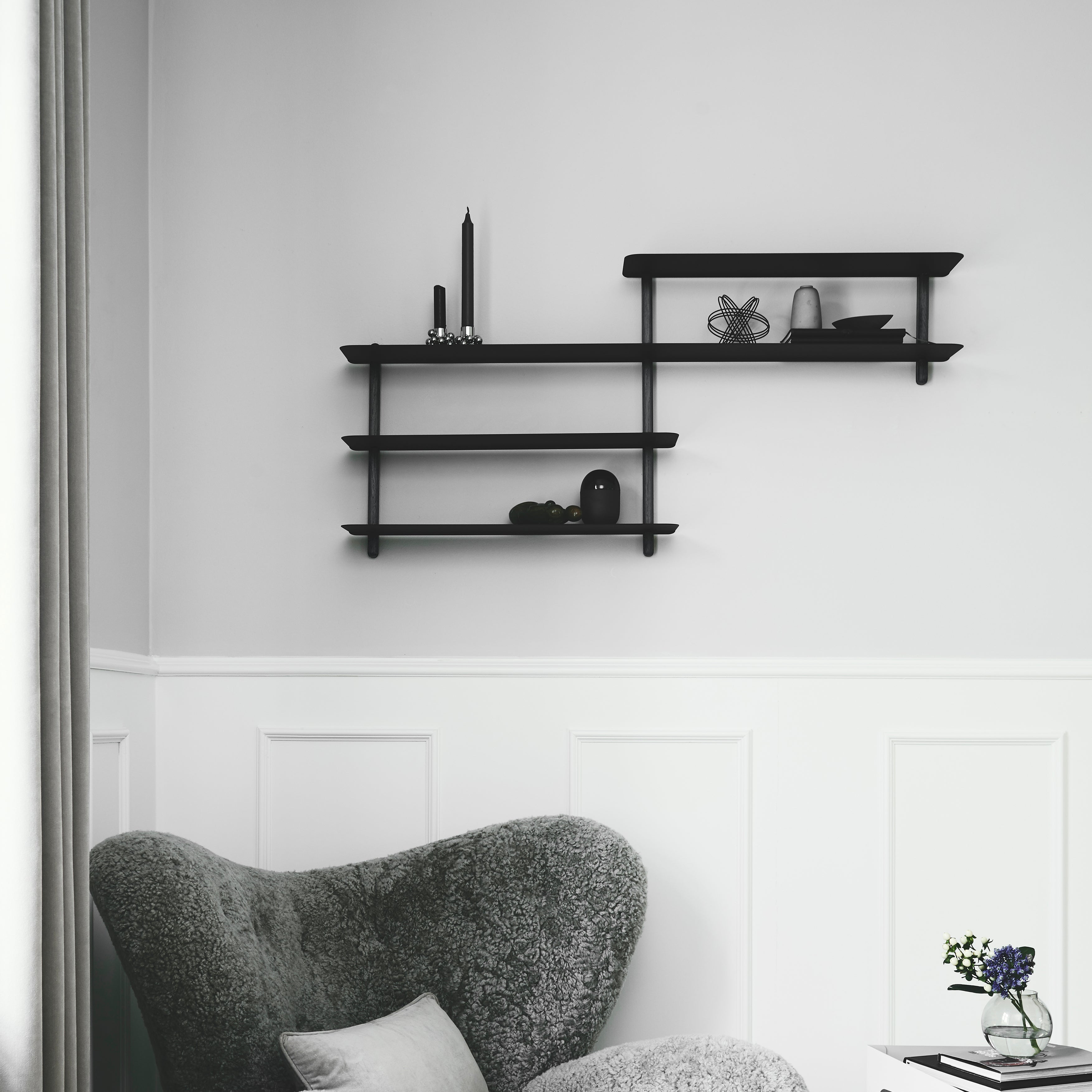 Nivo shelf B black ash/ black – Gejst Design
