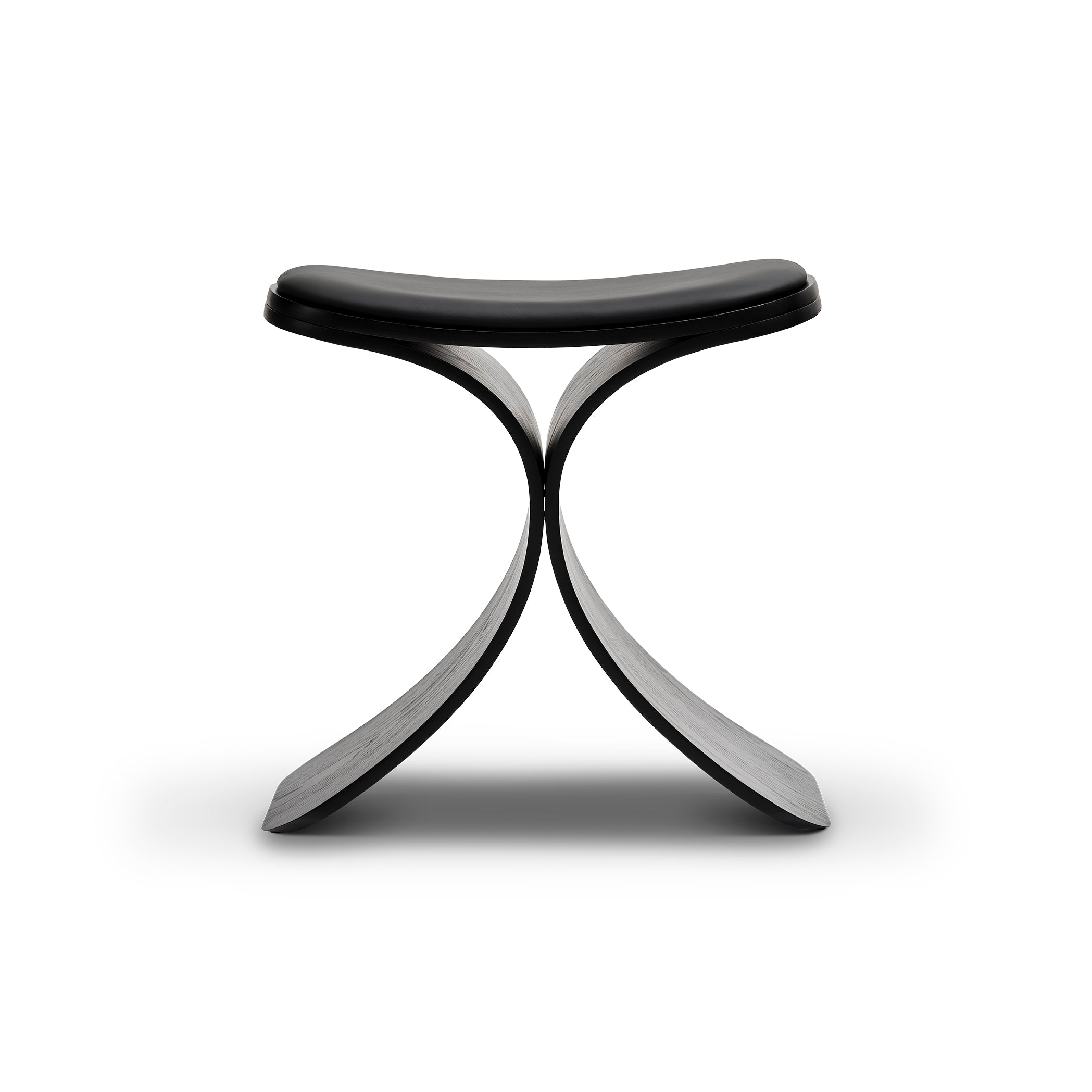 Luno stool black oak/ black leather