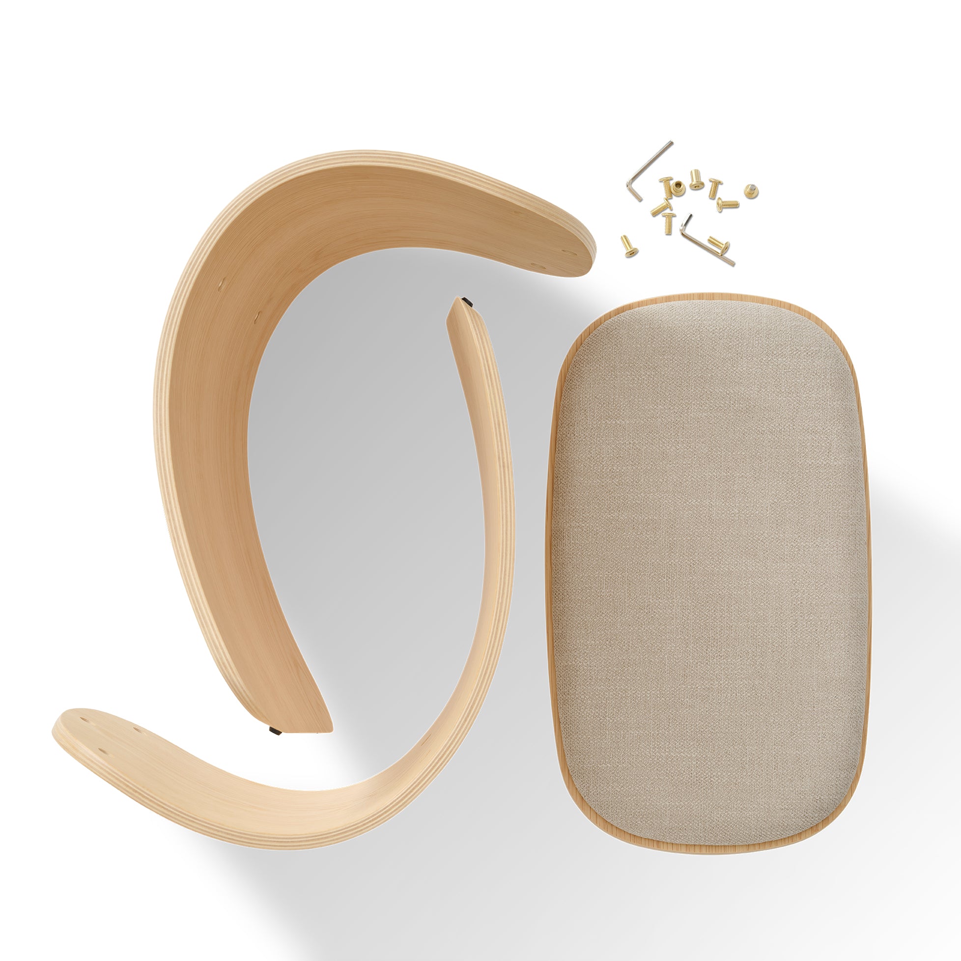 Luno stool oak/ beige textile