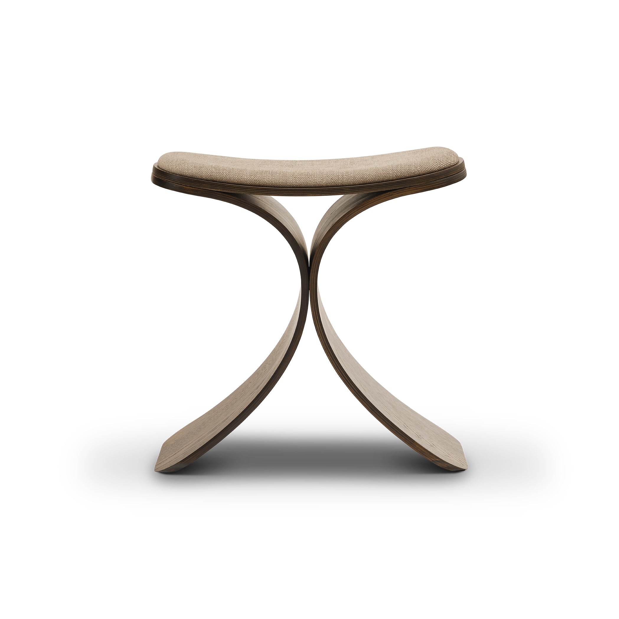 Luno stool dark oak/ dark beige textile