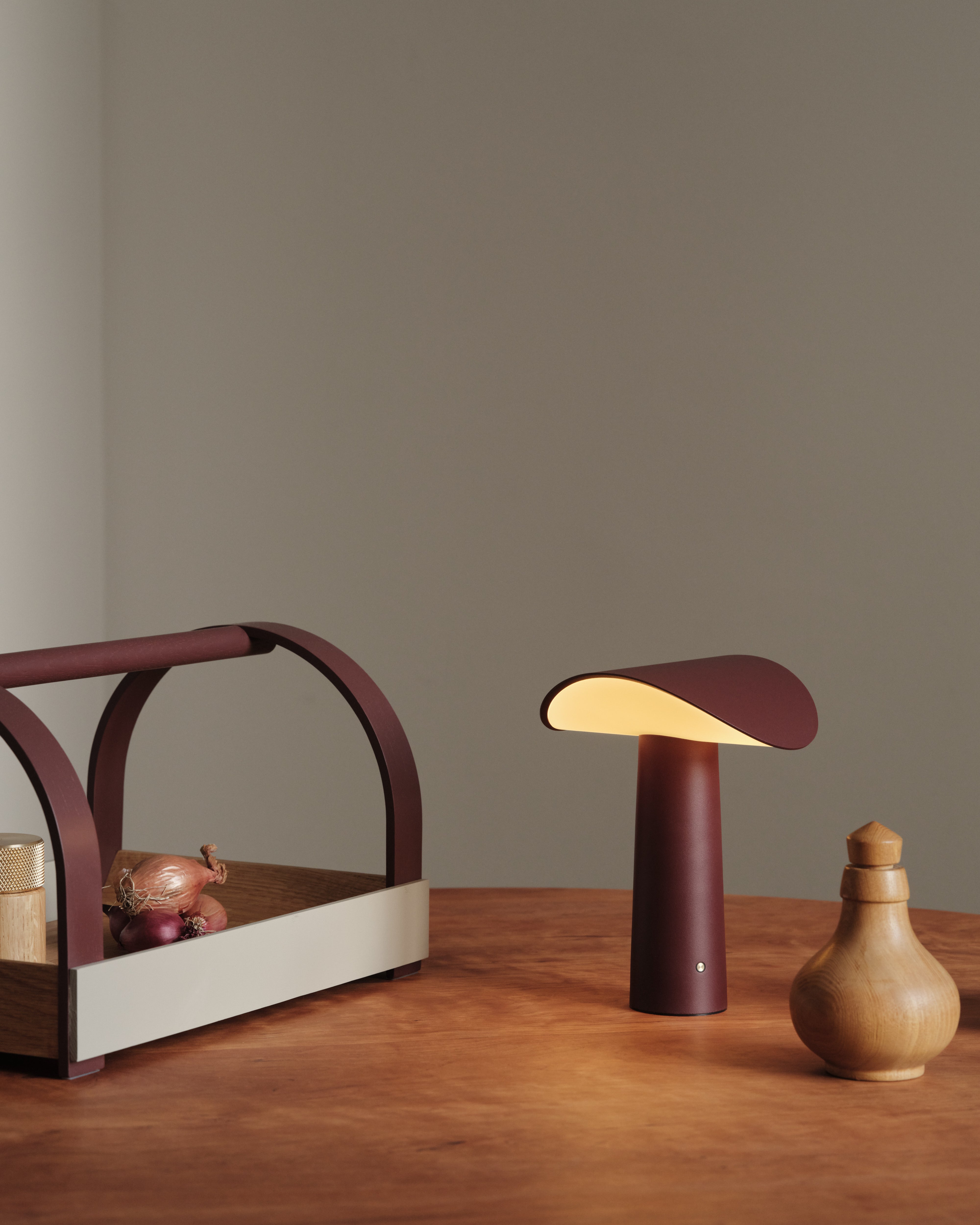 Lium portable table lamp burgundy
