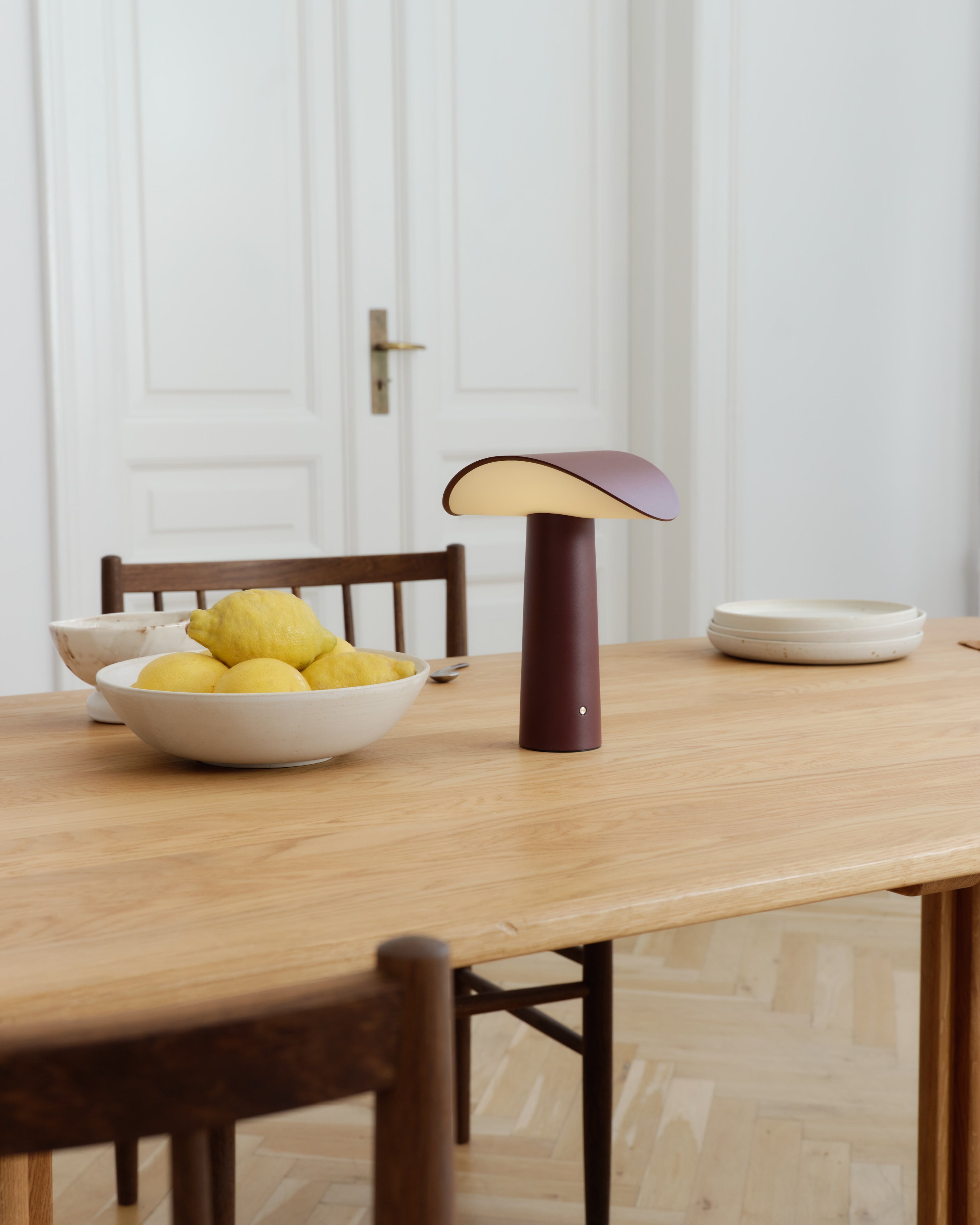 Lium portable table lamp burgundy