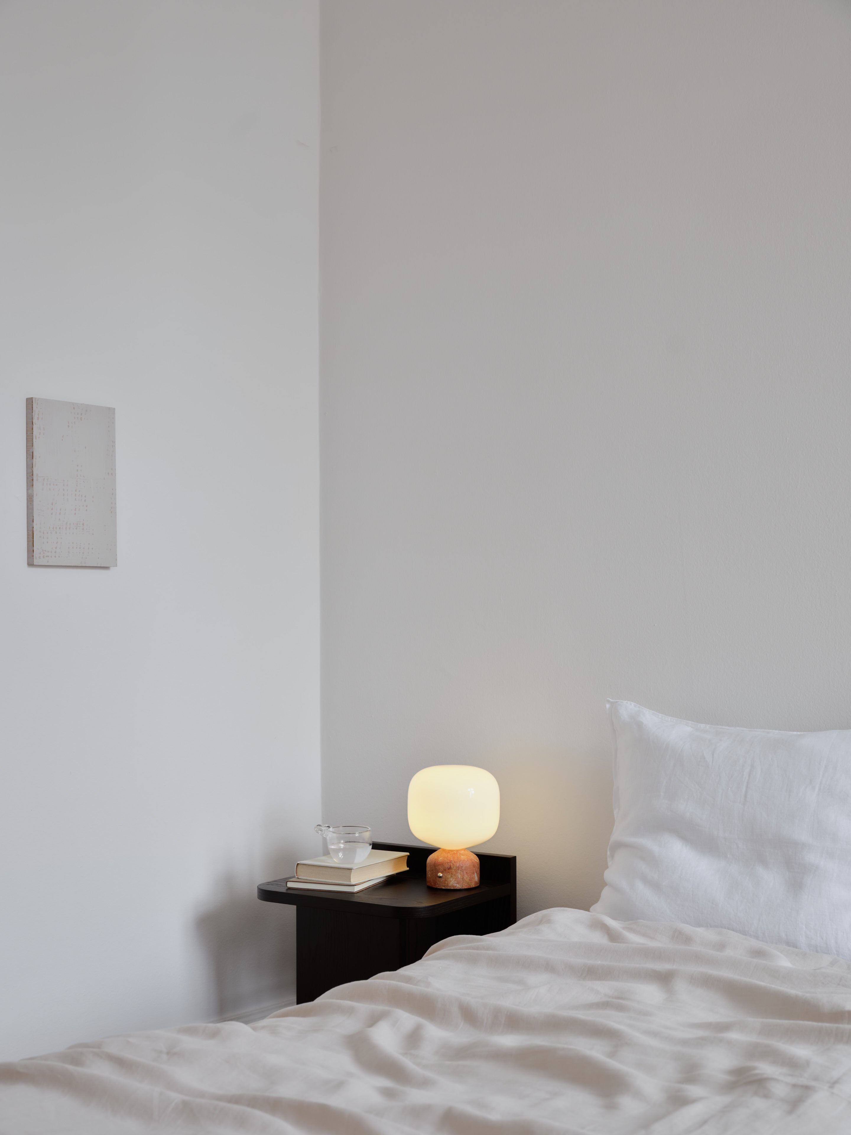 Meemo portable table lamp amber red marble