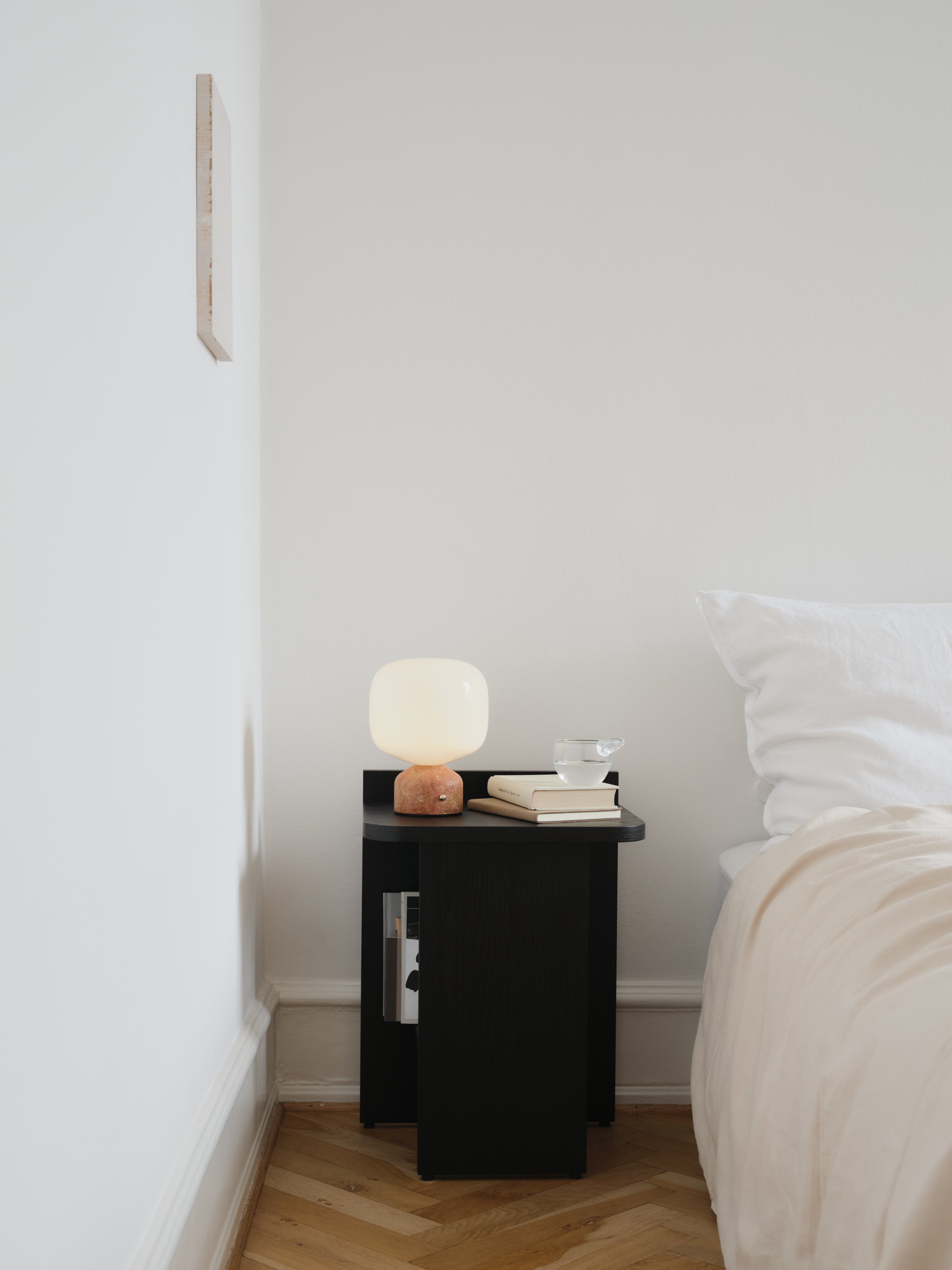 Meemo portable table lamp amber red marble