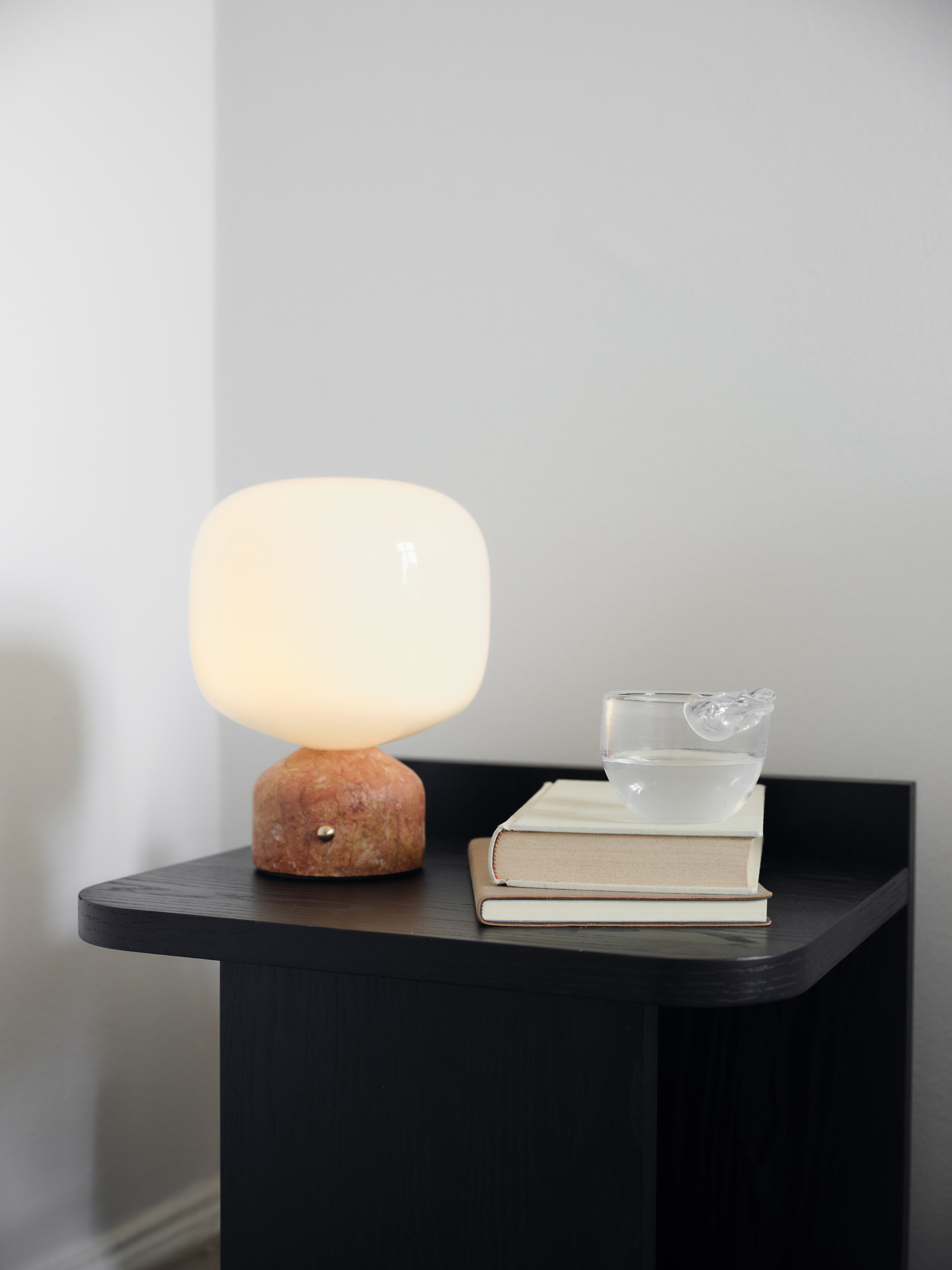 Meemo portable table lamp amber red marble