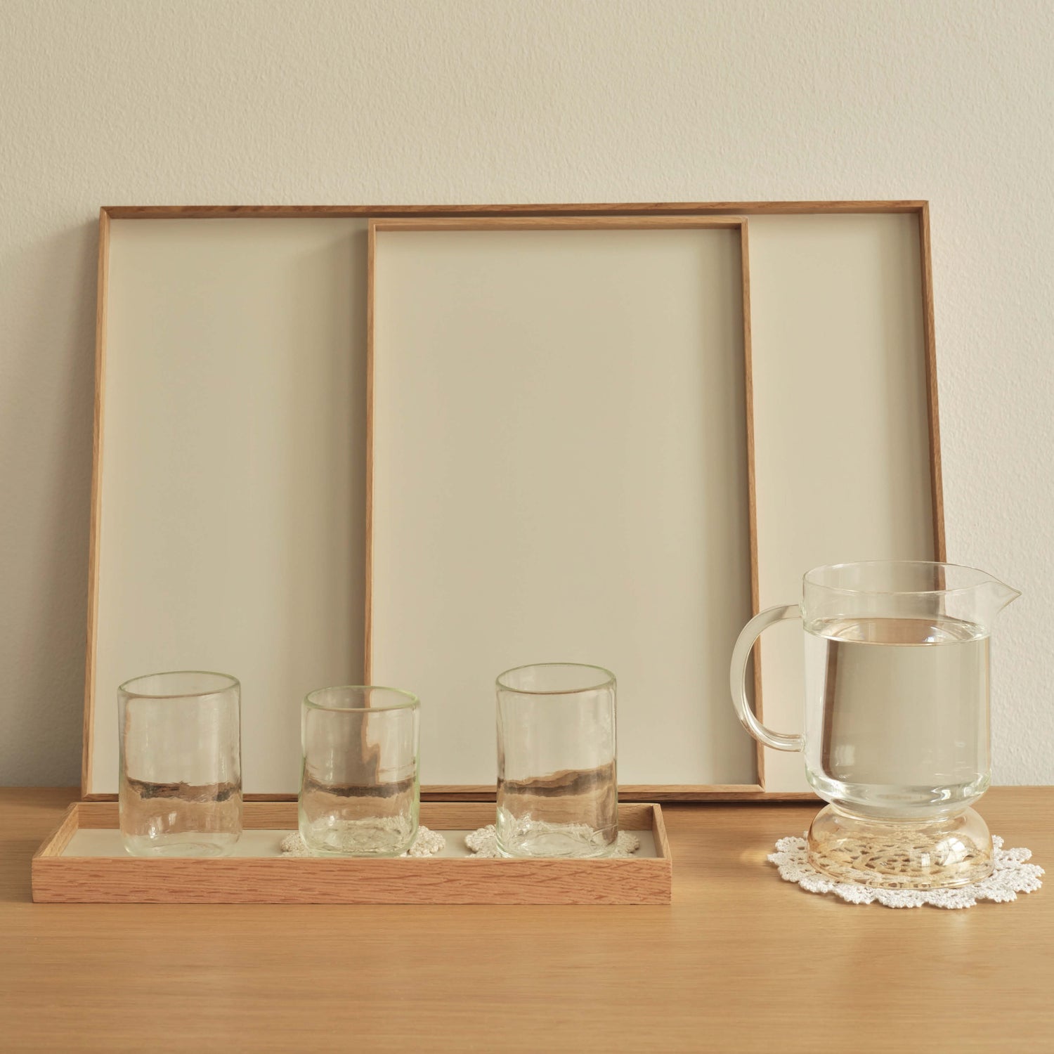 Frame tray small oak/ beige